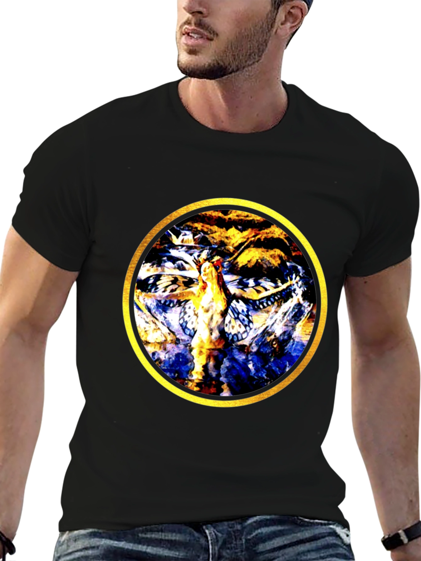 Abstract Butterfly Circle Graphic Tee