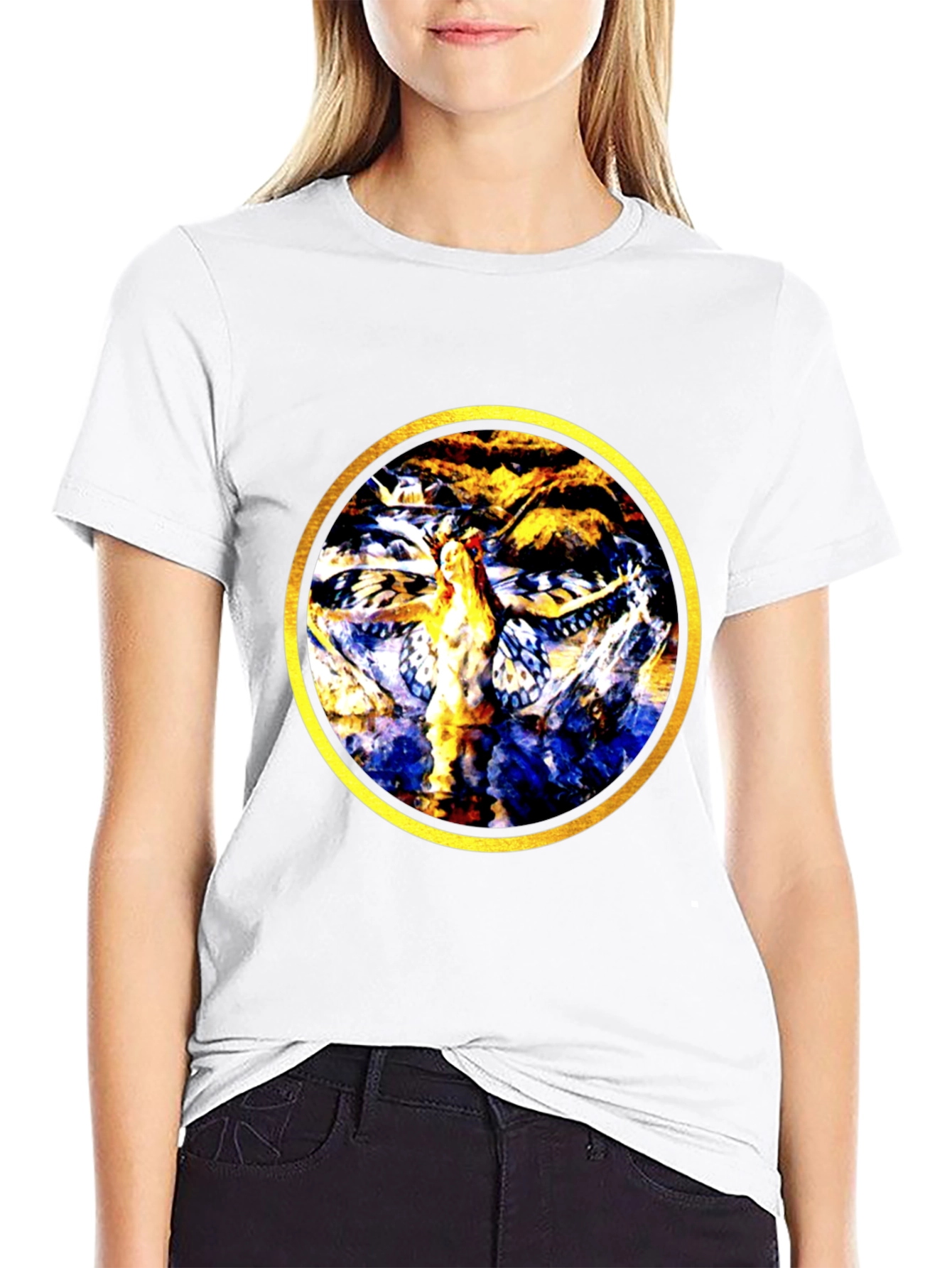 Abstract Butterfly Circle Graphic Tee