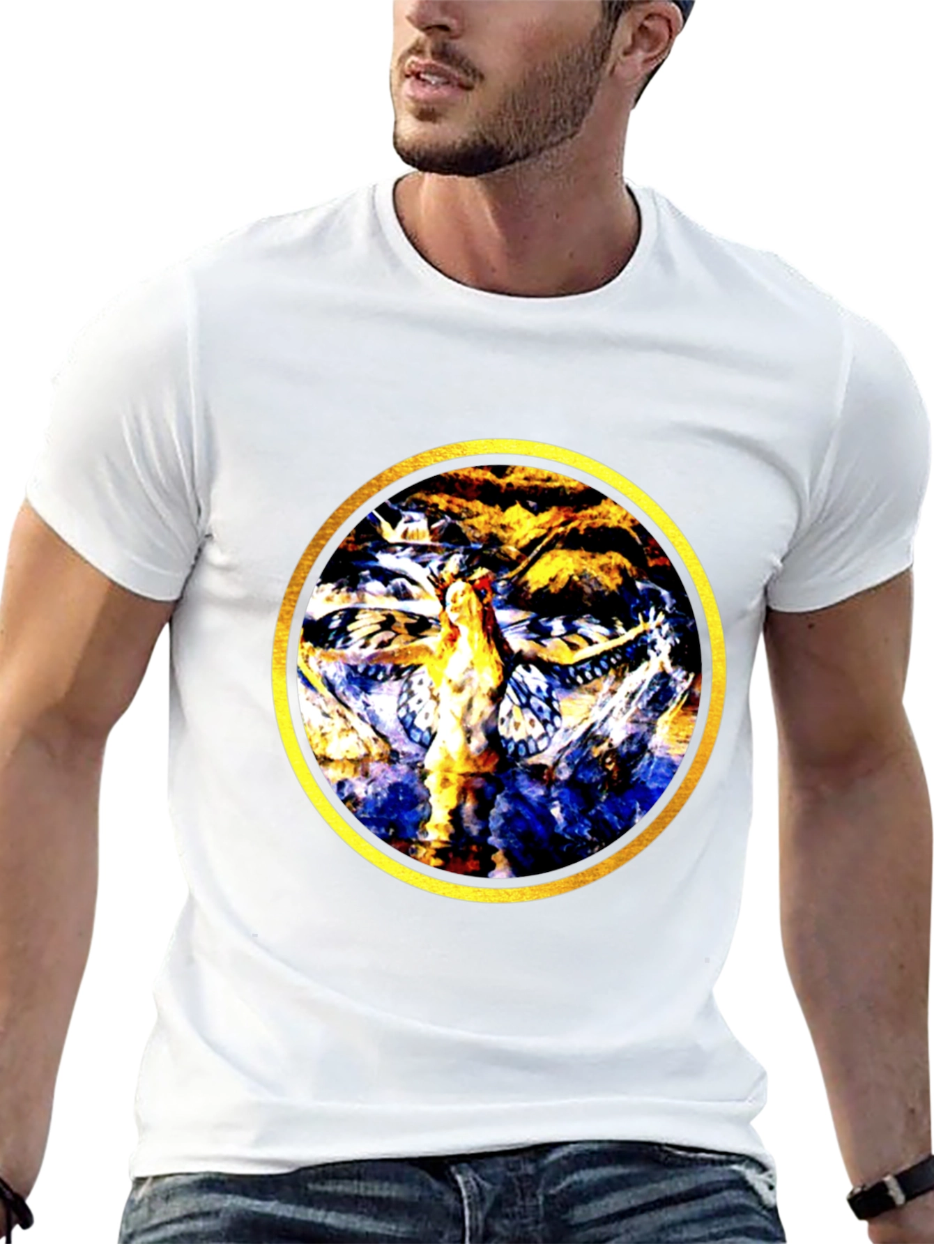 Abstract Butterfly Circle Graphic Tee