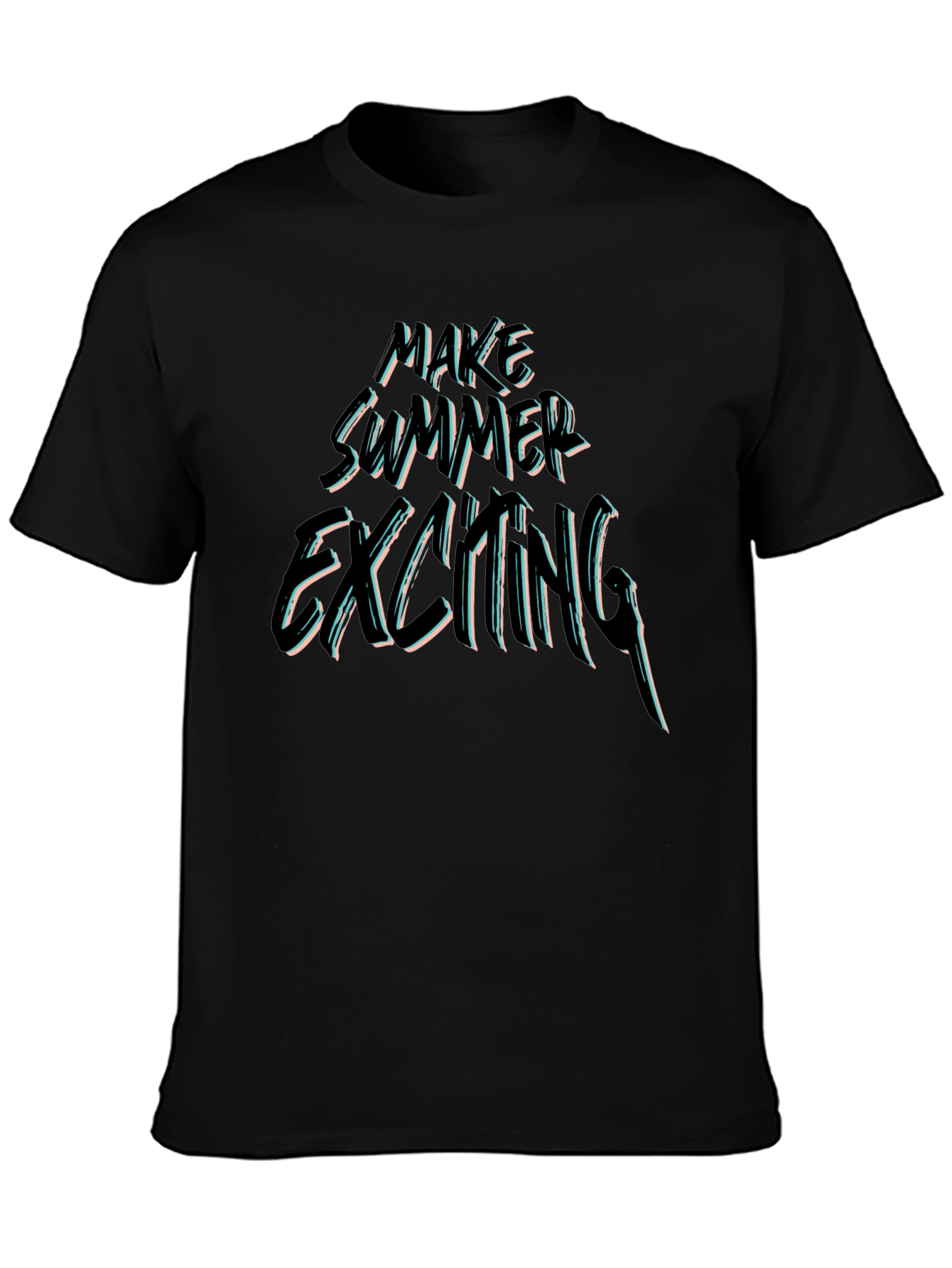 Make Summer Exciting Black Graphic Tee