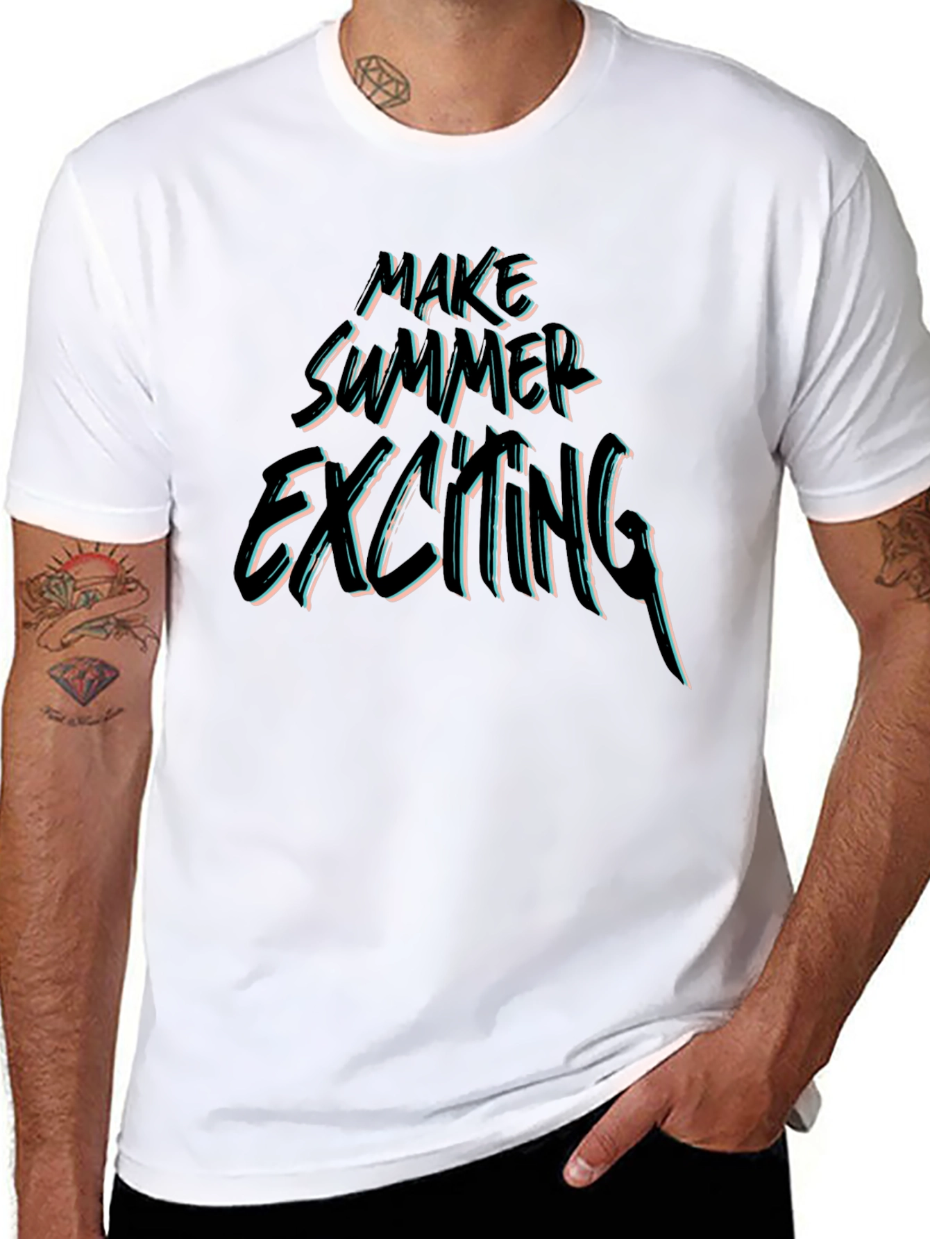 Make Summer Exciting Black Graphic Tee