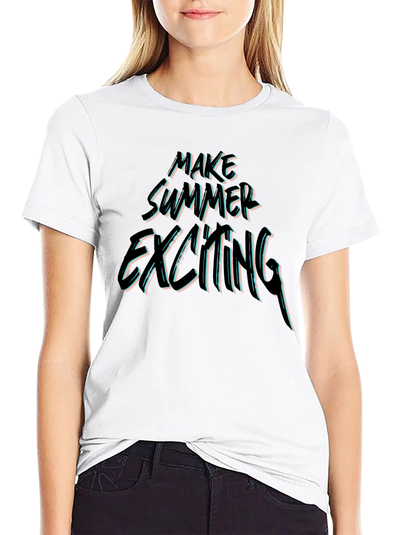 Make Summer Exciting Black Graphic Tee