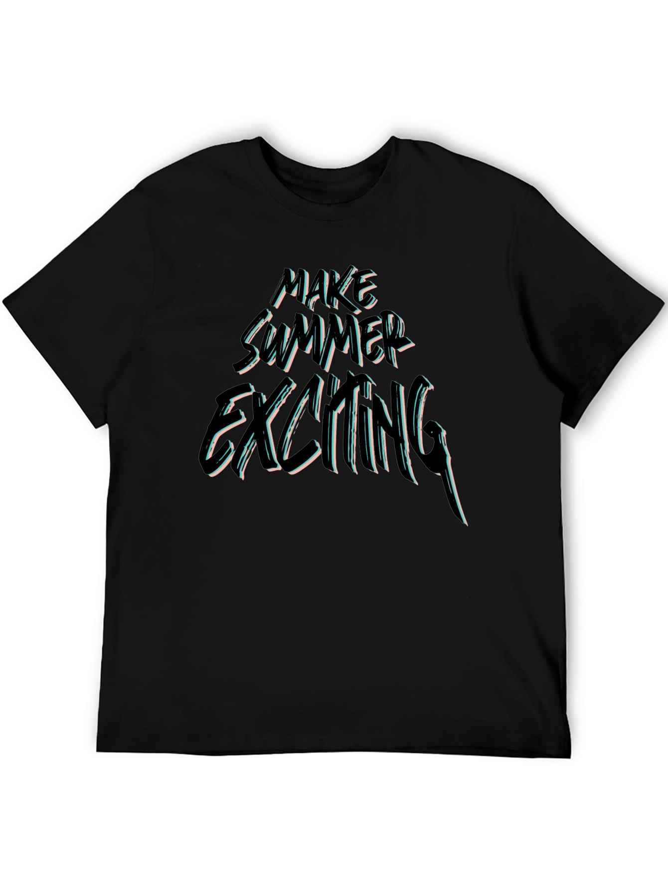Make Summer Exciting Black Graphic Tee