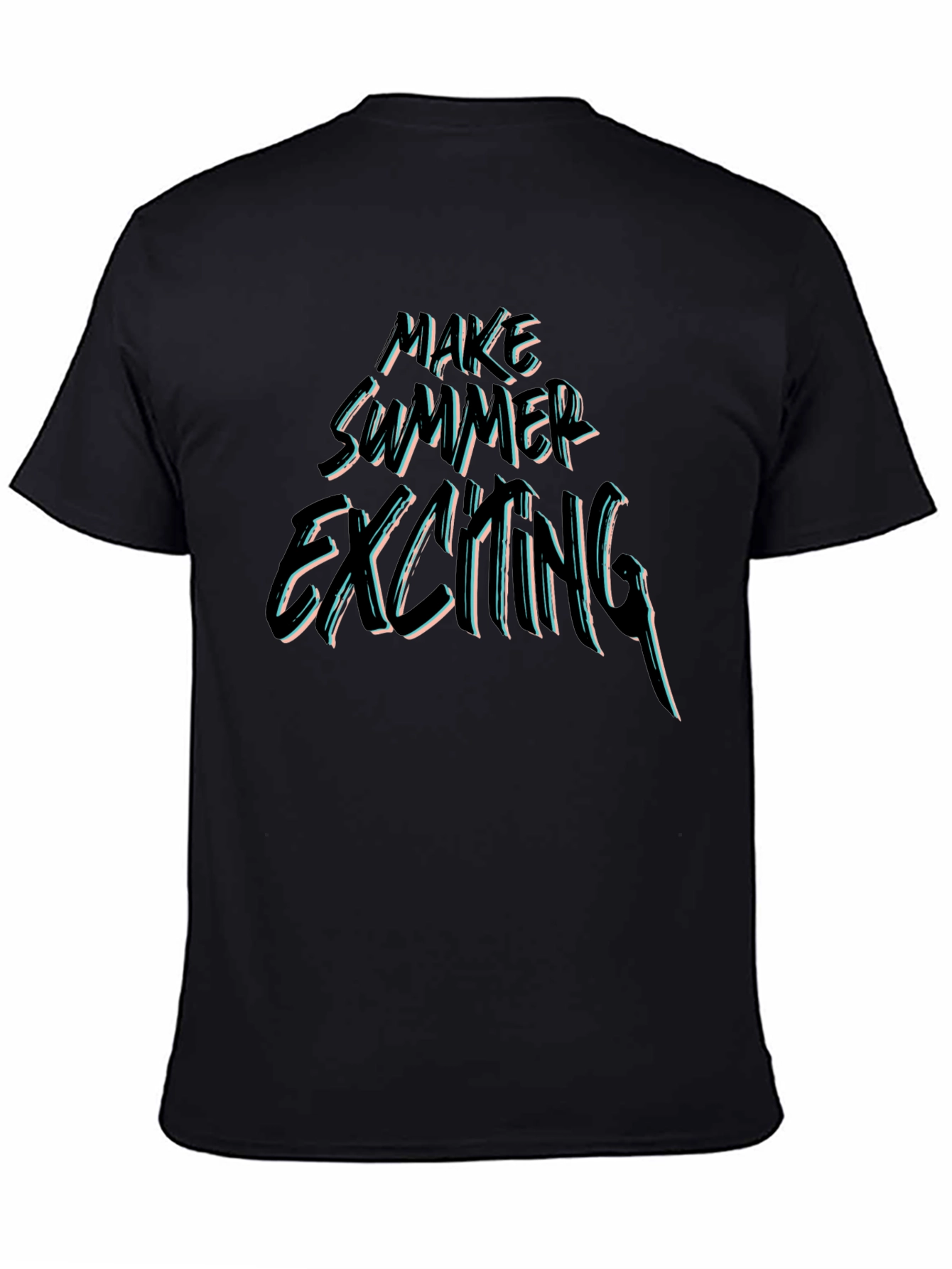 Make Summer Exciting Black Graphic Tee