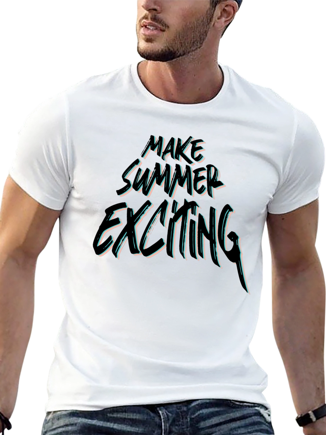 Make Summer Exciting Black Graphic Tee
