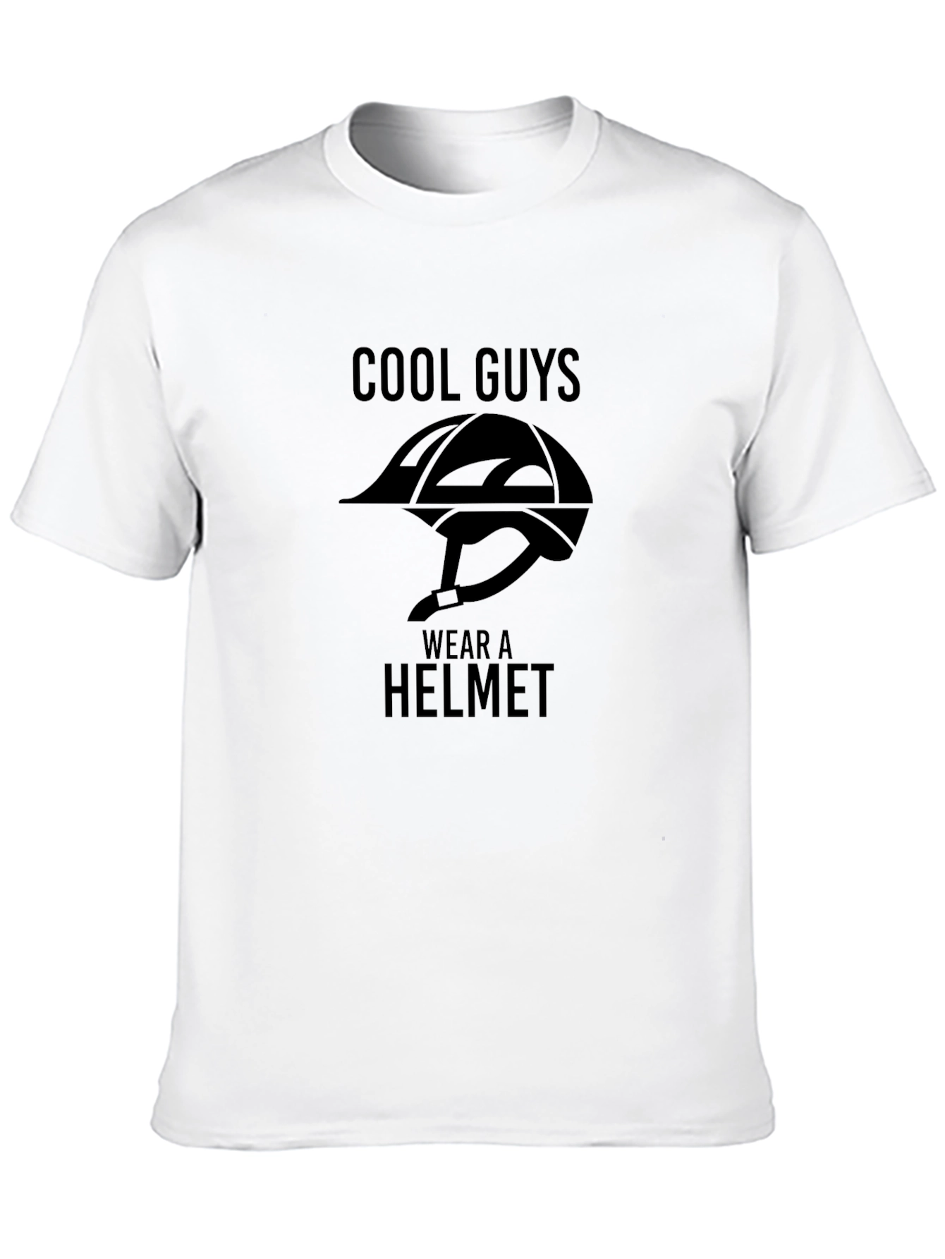 Cool Guys Wear A Helmet Black Graphic Tee