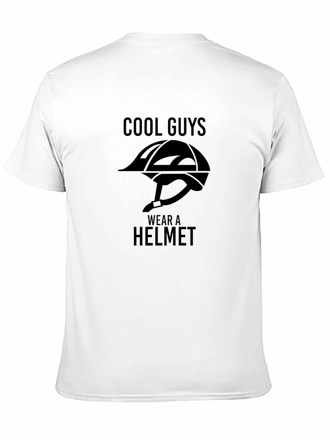 Cool Guys Wear A Helmet Black Graphic Tee