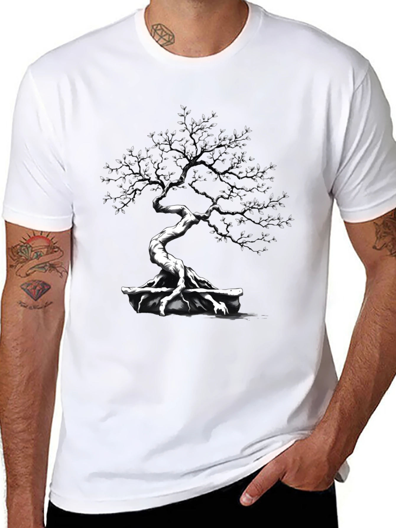 Bonsai Tree Graphic T-Shirt - Artistic Design