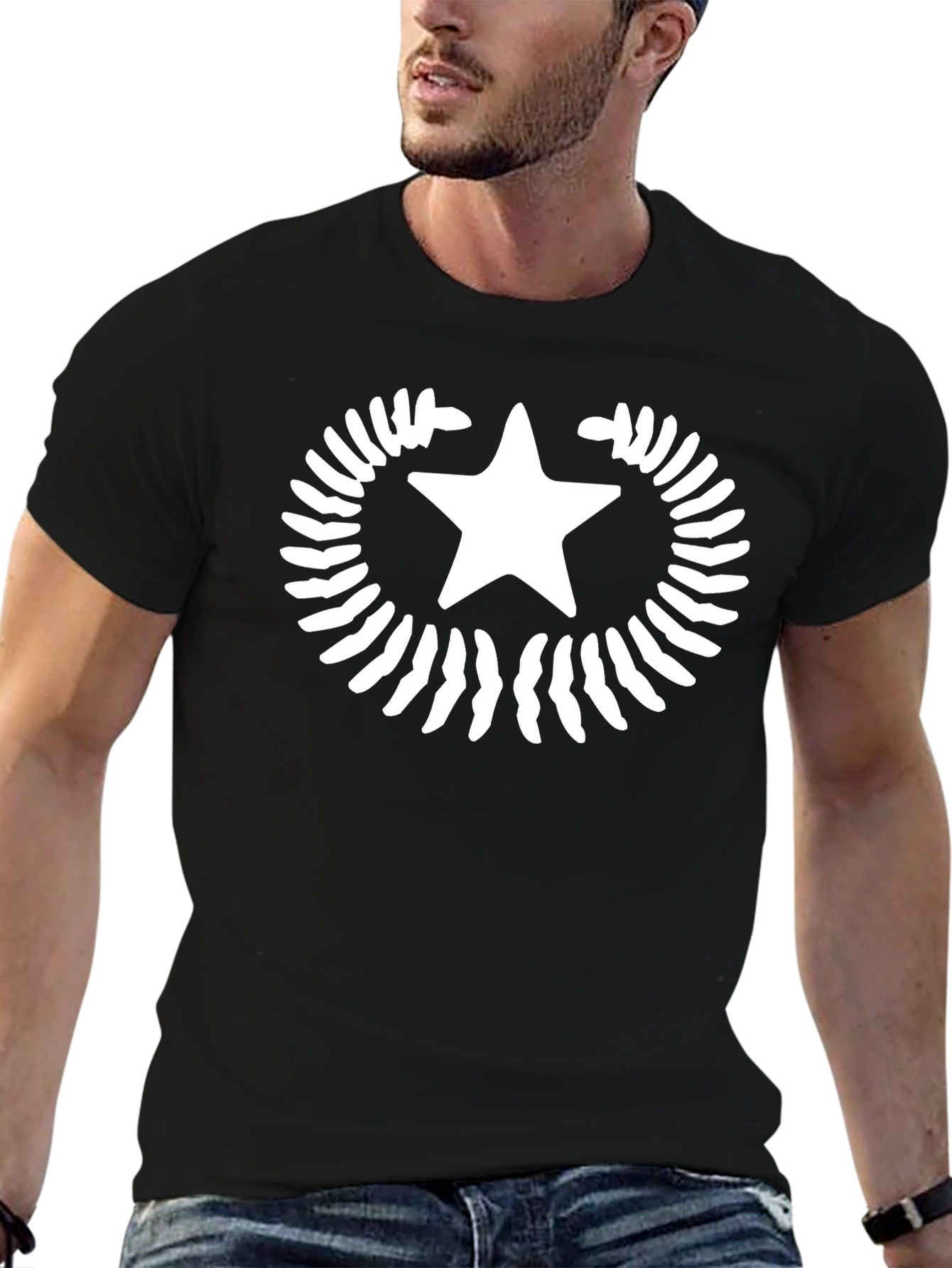 Star Laurel Black T-Shirt - Unique Graphic Tee