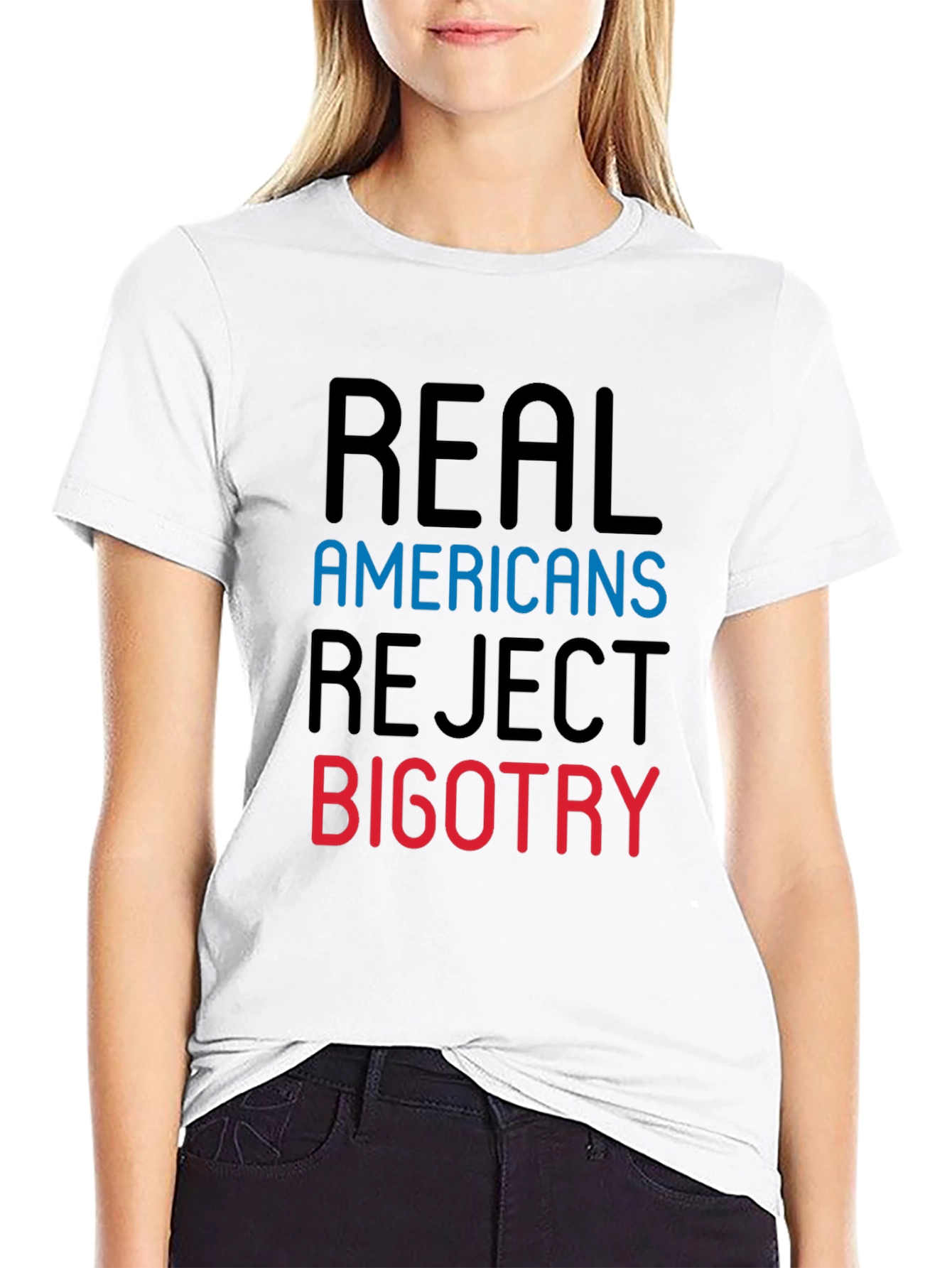 Real Americans Reject Bigotry Graphic Tee