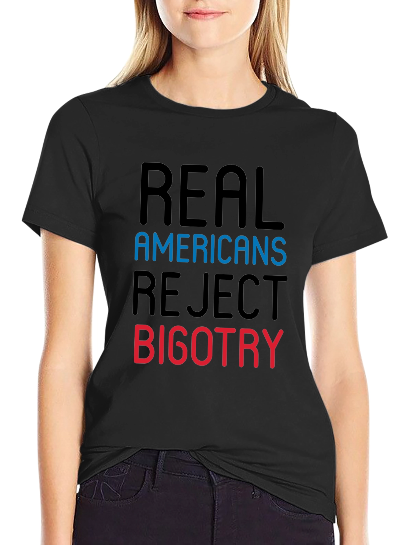 Real Americans Reject Bigotry Graphic Tee