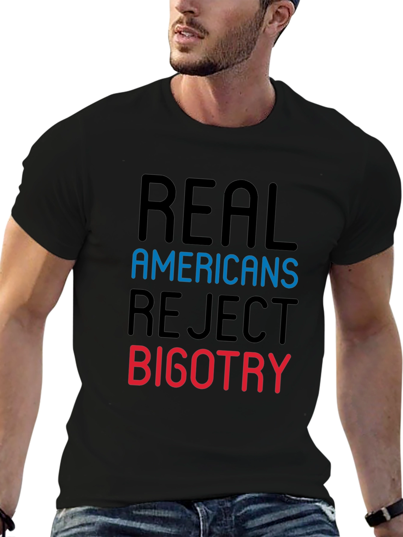 Real Americans Reject Bigotry Graphic Tee
