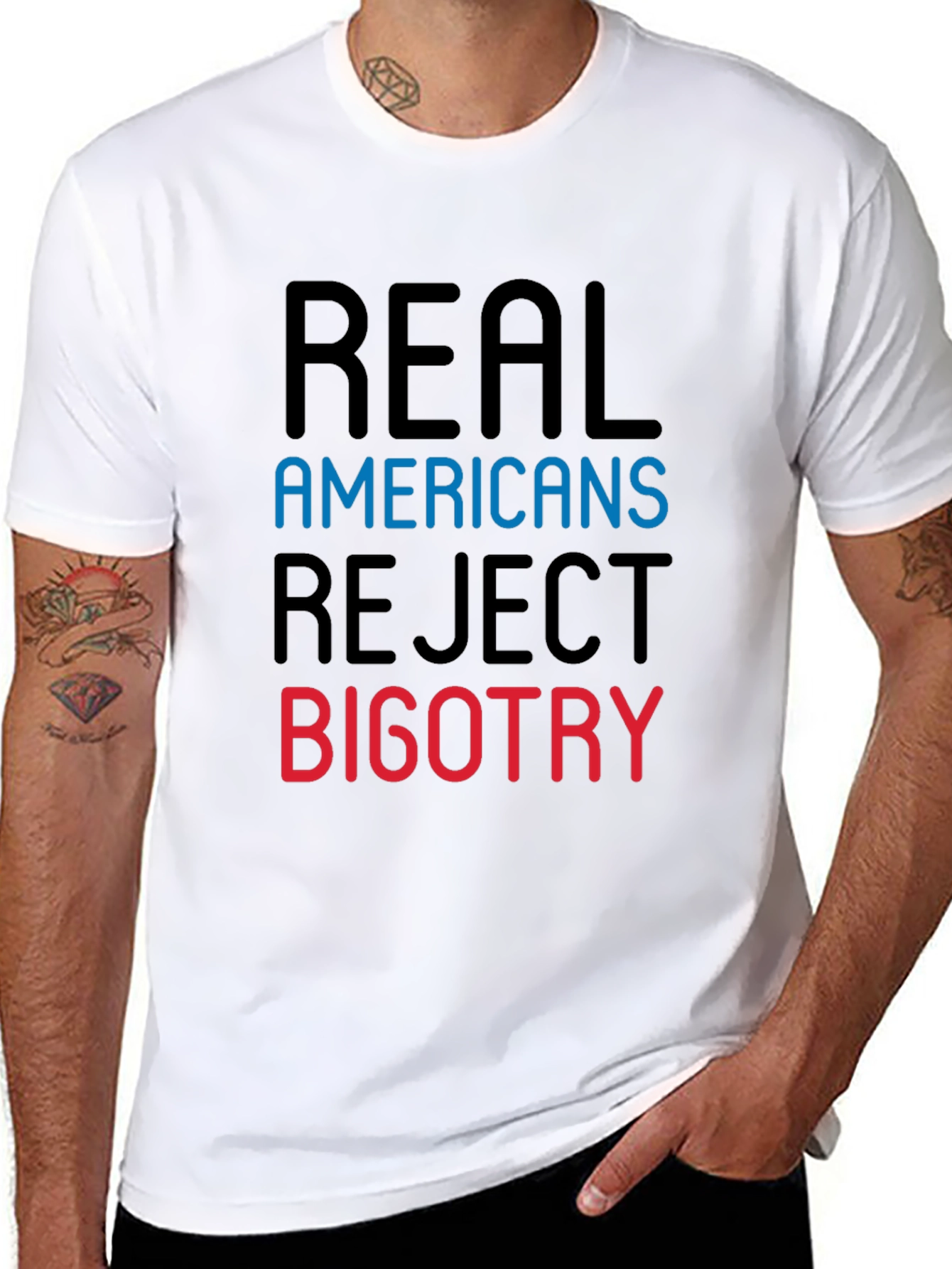 Real Americans Reject Bigotry Graphic Tee