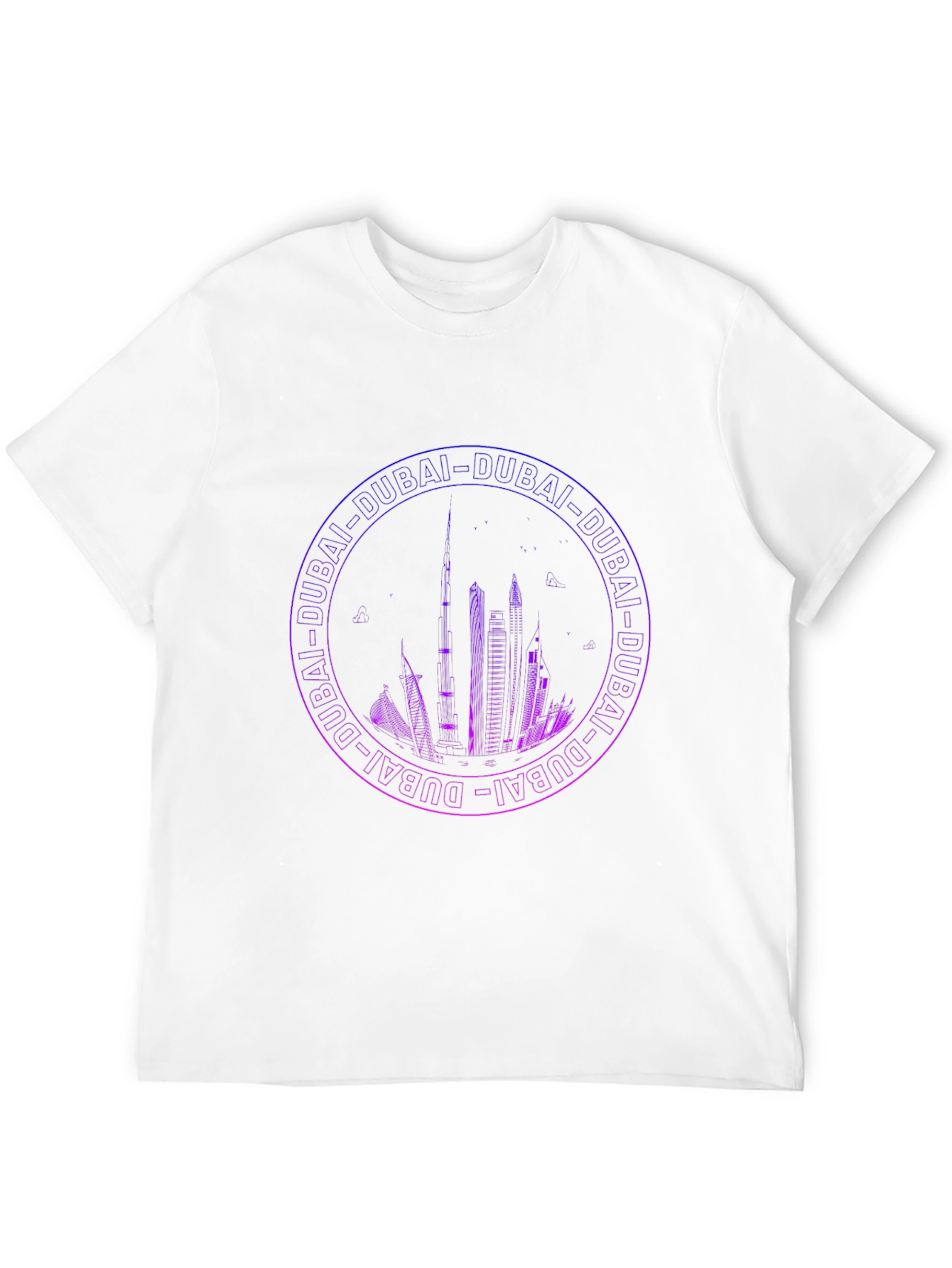 Dubai Skyline Graphic Print Black T-Shirt
