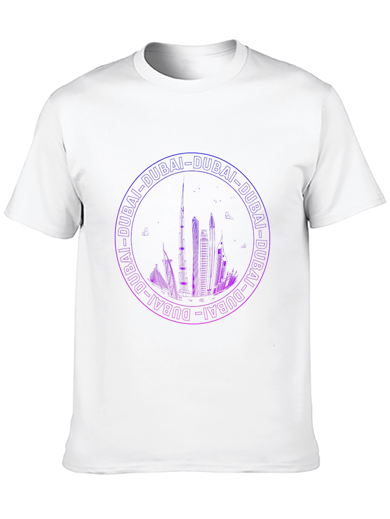 Dubai Skyline Graphic Print Black T-Shirt