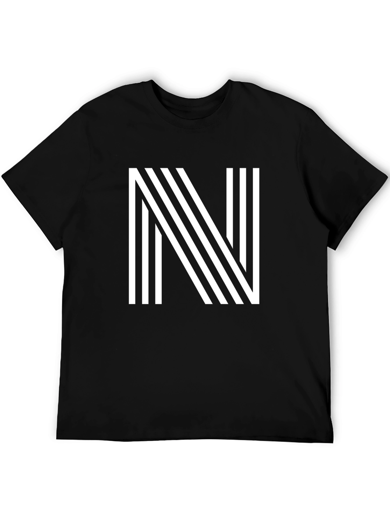 Striped N Black Tee - Modern Graphic T-Shirt