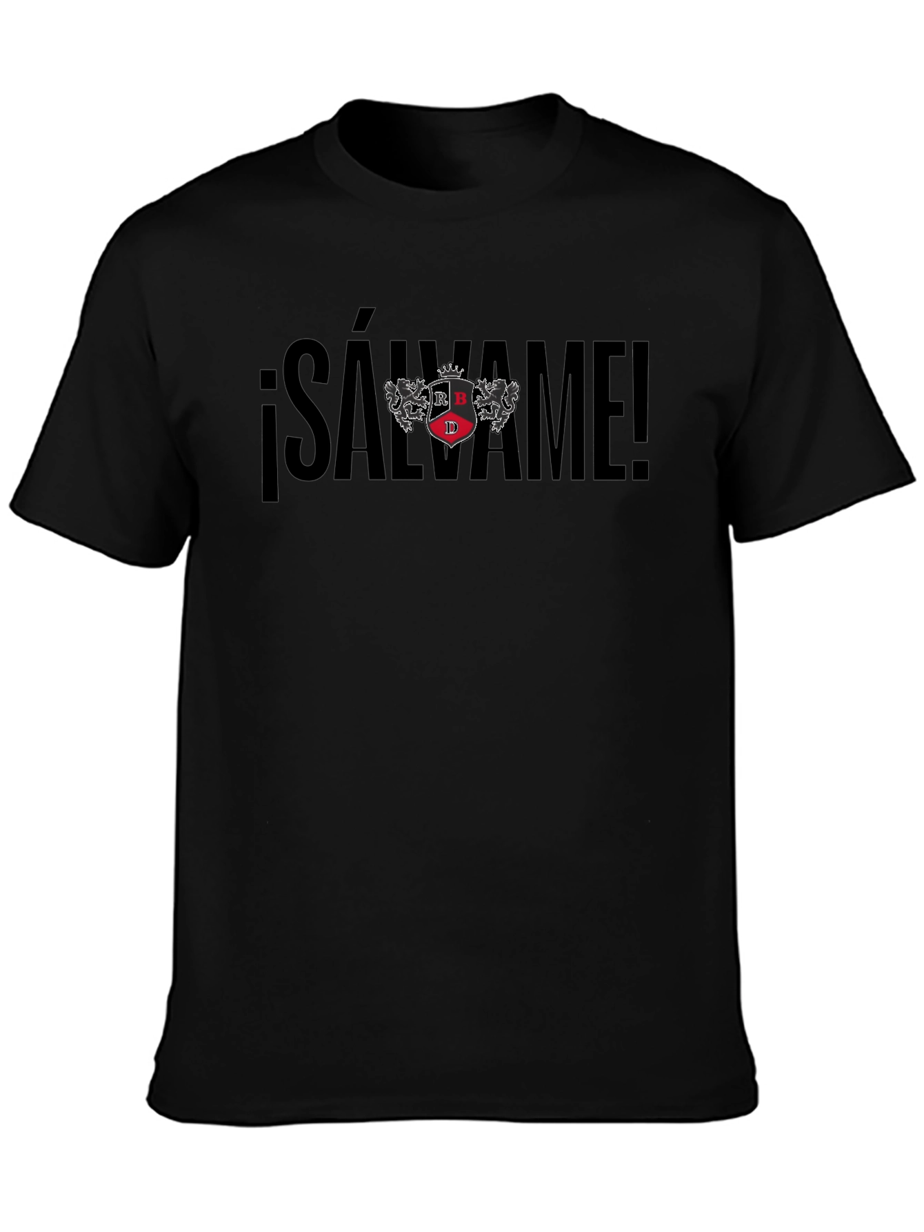 Salvame T-Shirt - Black Cotton Blend Graphic Tee