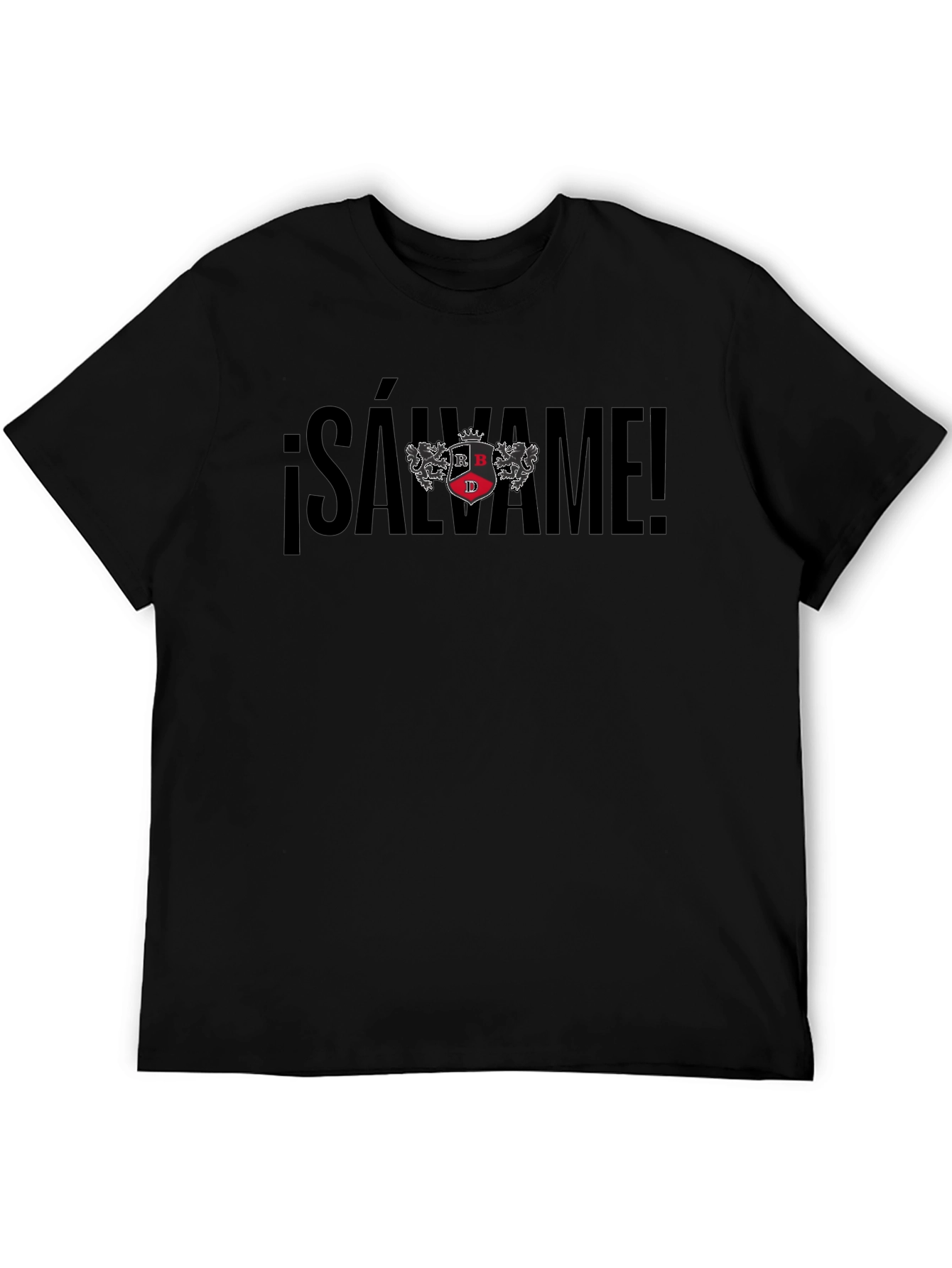 Salvame T-Shirt - Black Cotton Blend Graphic Tee