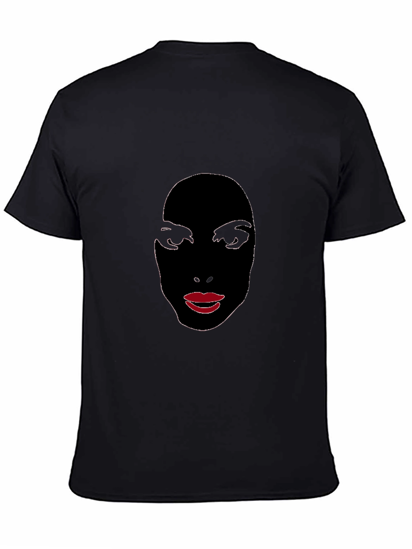 Abstract Face Graphic Tee - Stylish Black T-Shirt