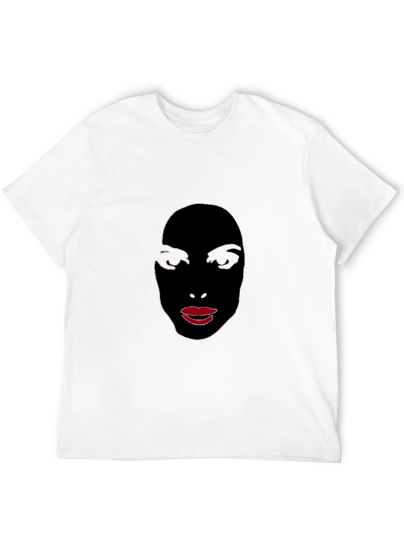 Abstract Face Graphic Tee - Stylish Black T-Shirt