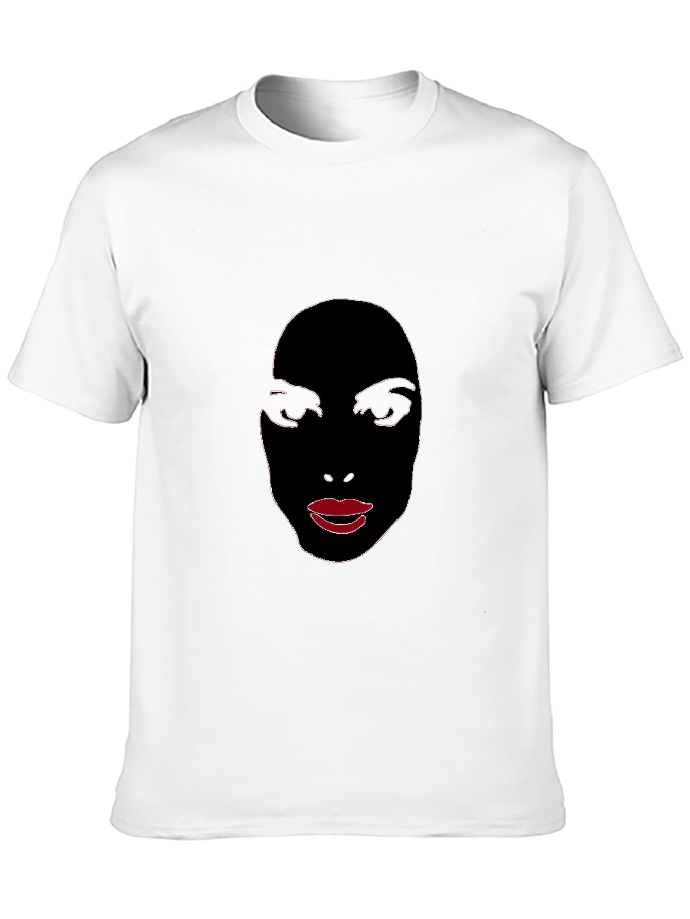 Abstract Face Graphic Tee - Stylish Black T-Shirt