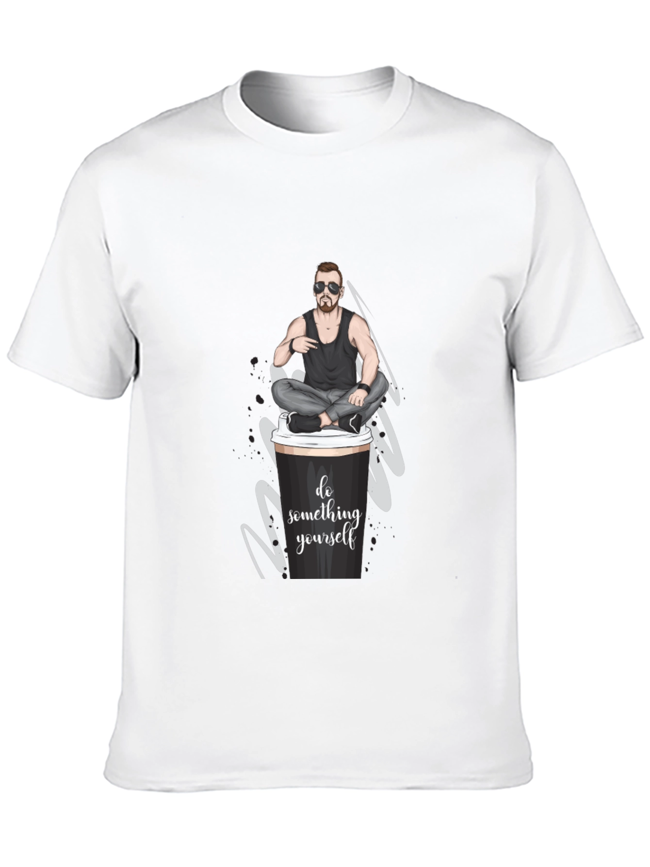 Cool Coffee Cup Man T-Shirt