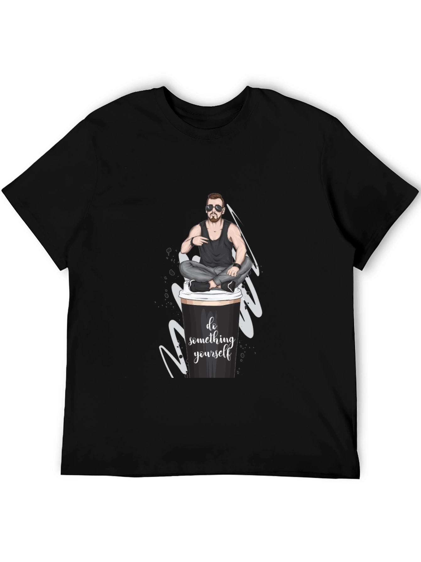 Cool Coffee Cup Man T-Shirt
