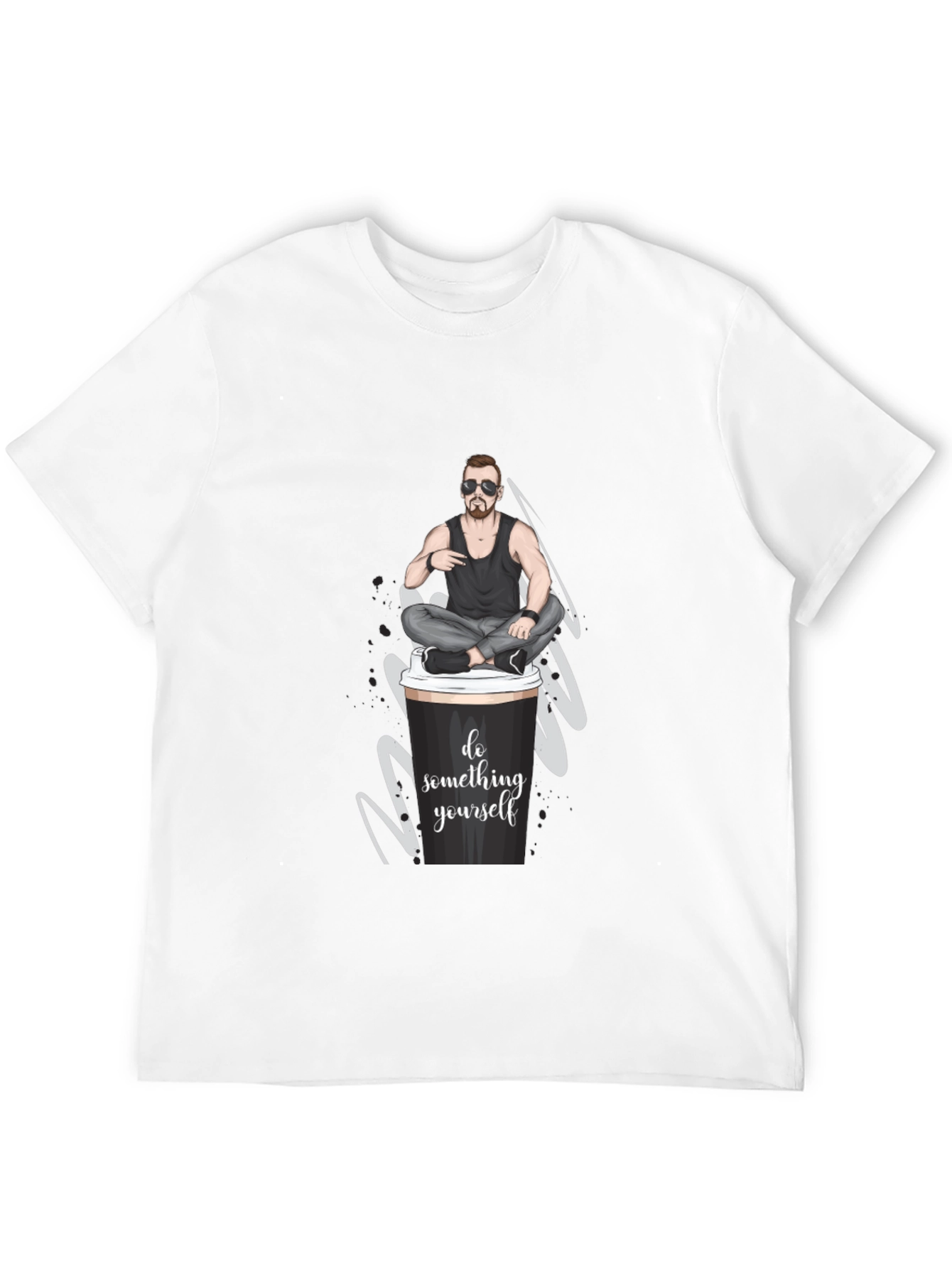 Cool Coffee Cup Man T-Shirt