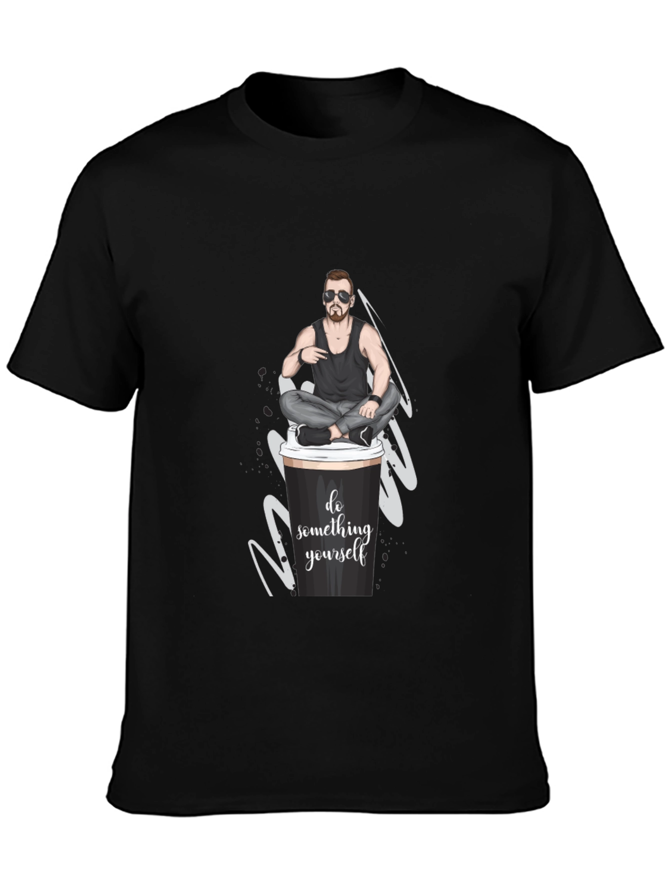 Cool Coffee Cup Man T-Shirt