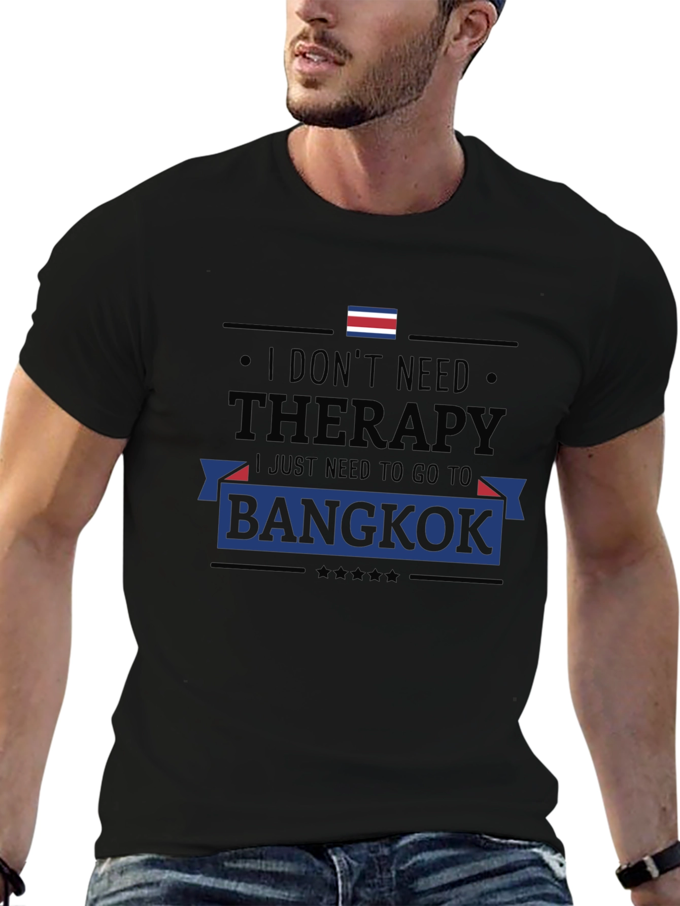 Bangkok Therapy Black Graphic Tee