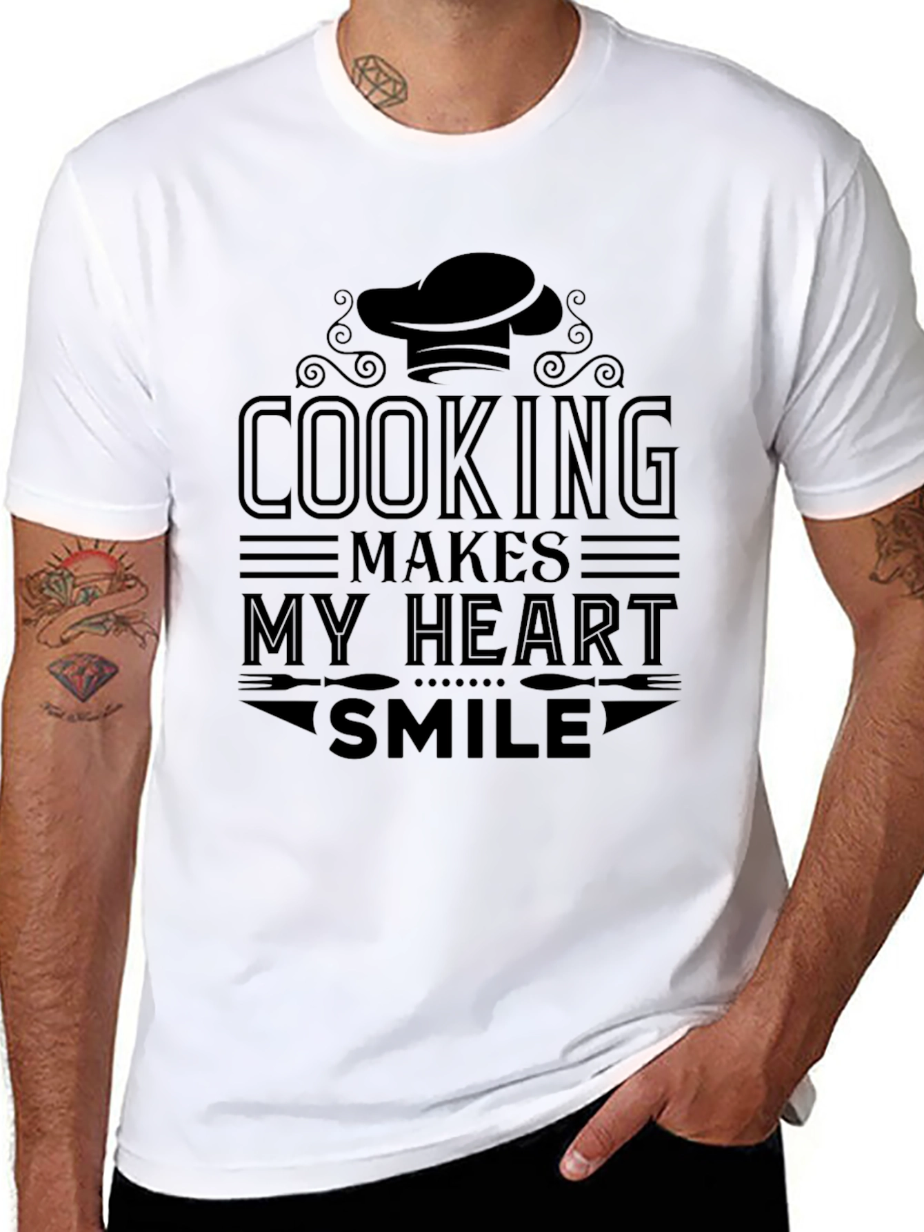 Cooking Makes My Heart Smile Chef T-Shirt