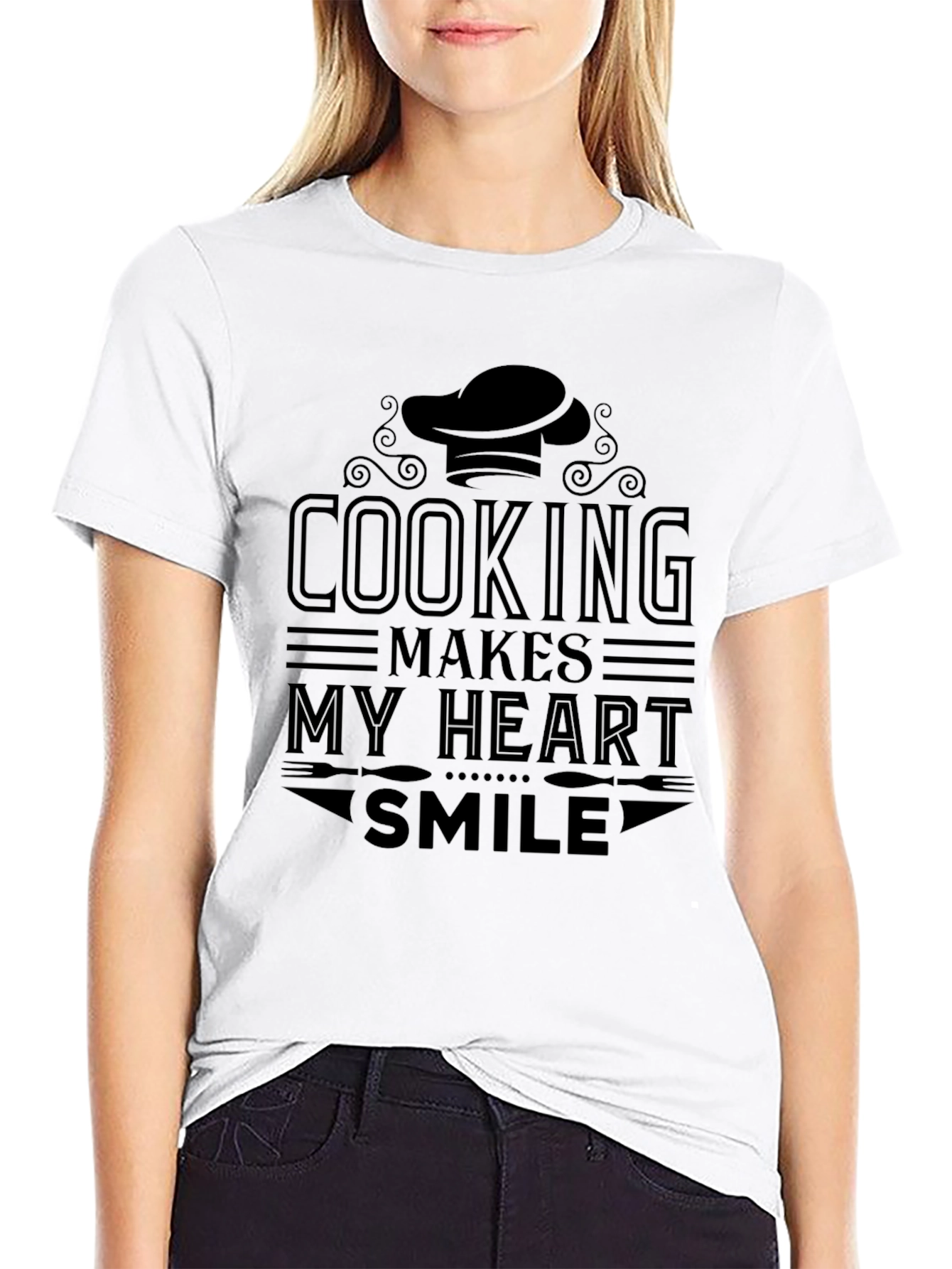 Cooking Makes My Heart Smile Chef T-Shirt