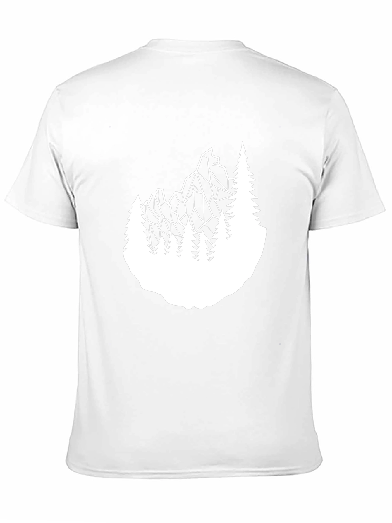 Geometric Mountain & Trees Graphic Tee - Black