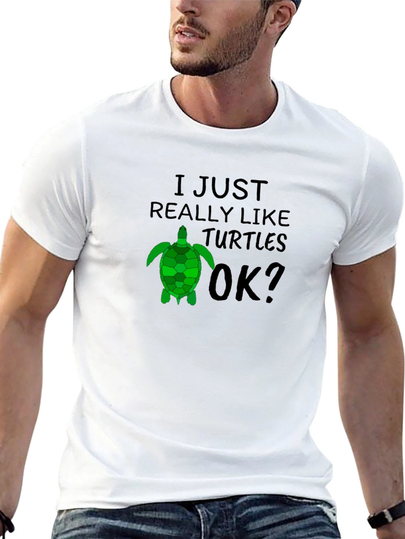 I Just Really Like Turtles OK? Black T-Shirt
