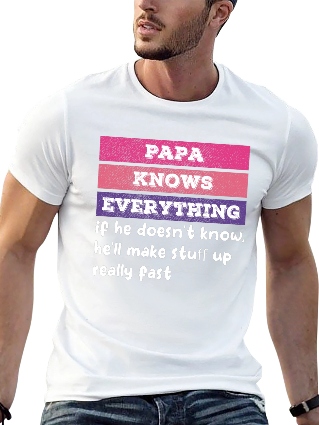 Papa Knows Everything T-Shirt Novelty Dad Gift