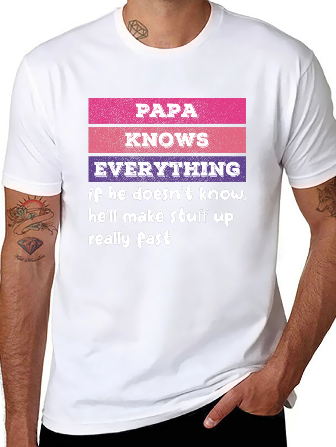 Papa Knows Everything T-Shirt Novelty Dad Gift