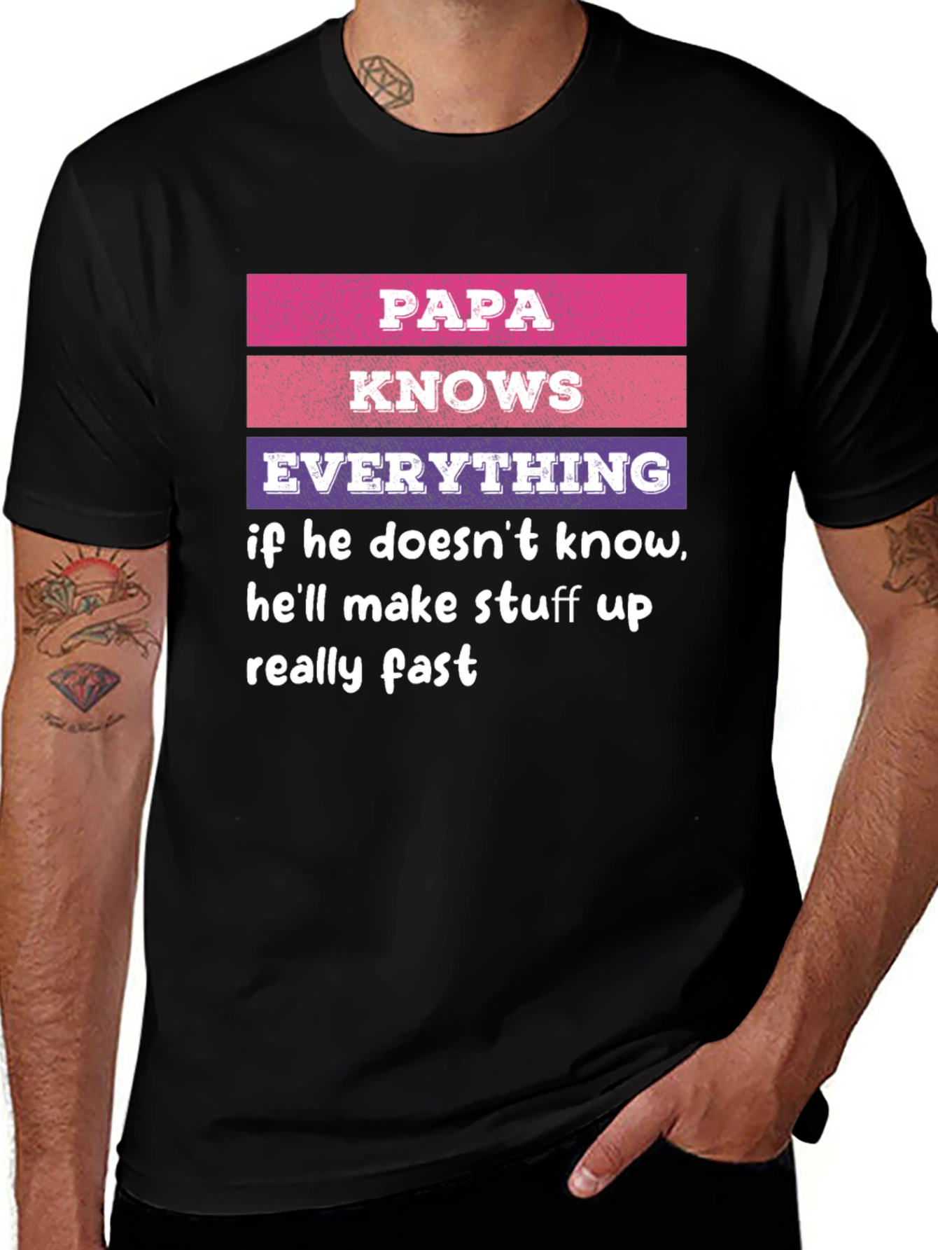 Papa Knows Everything T-Shirt Novelty Dad Gift