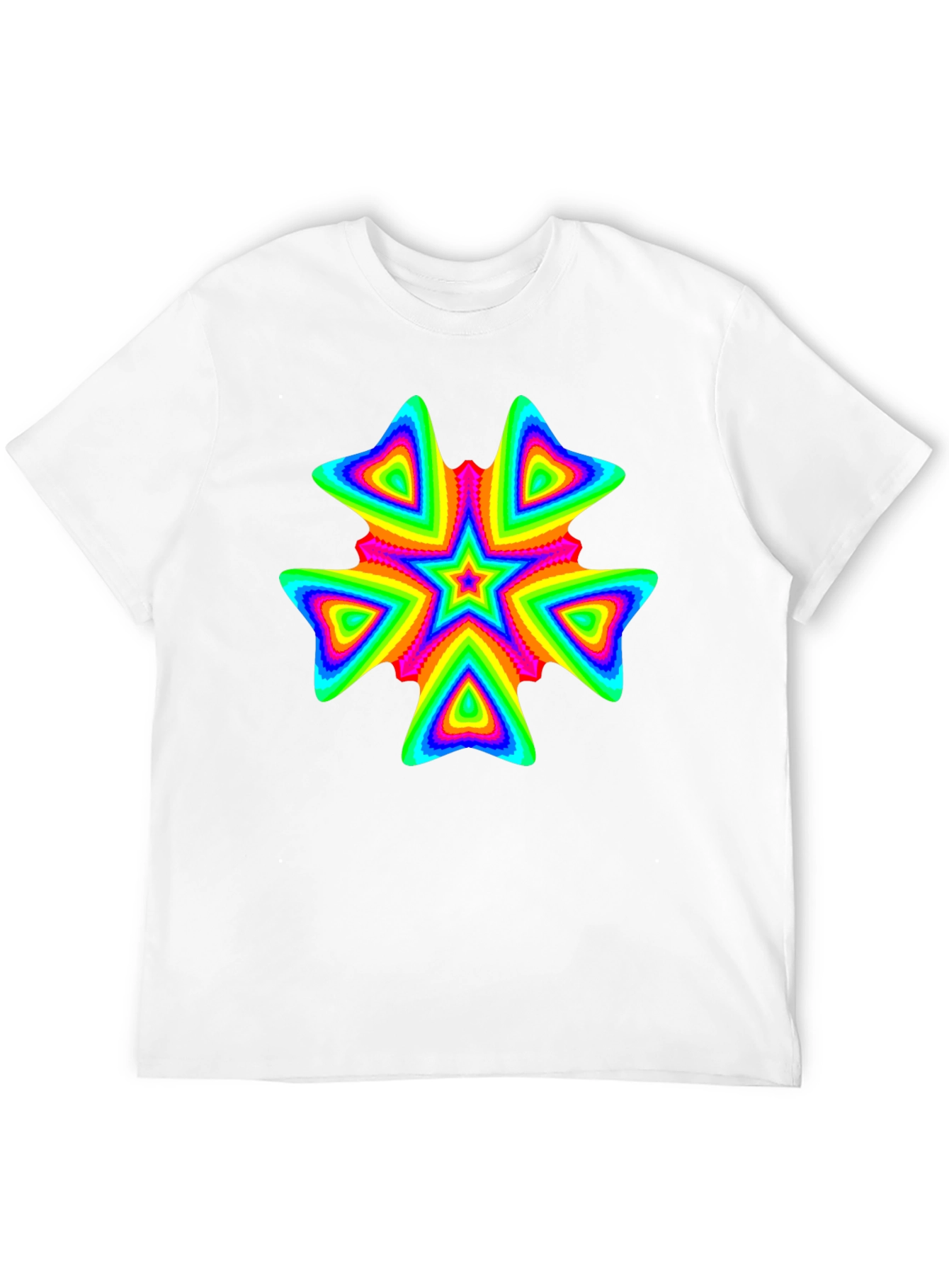 Vivid Psychedelic Starburst Graphic Black T-Shirt
