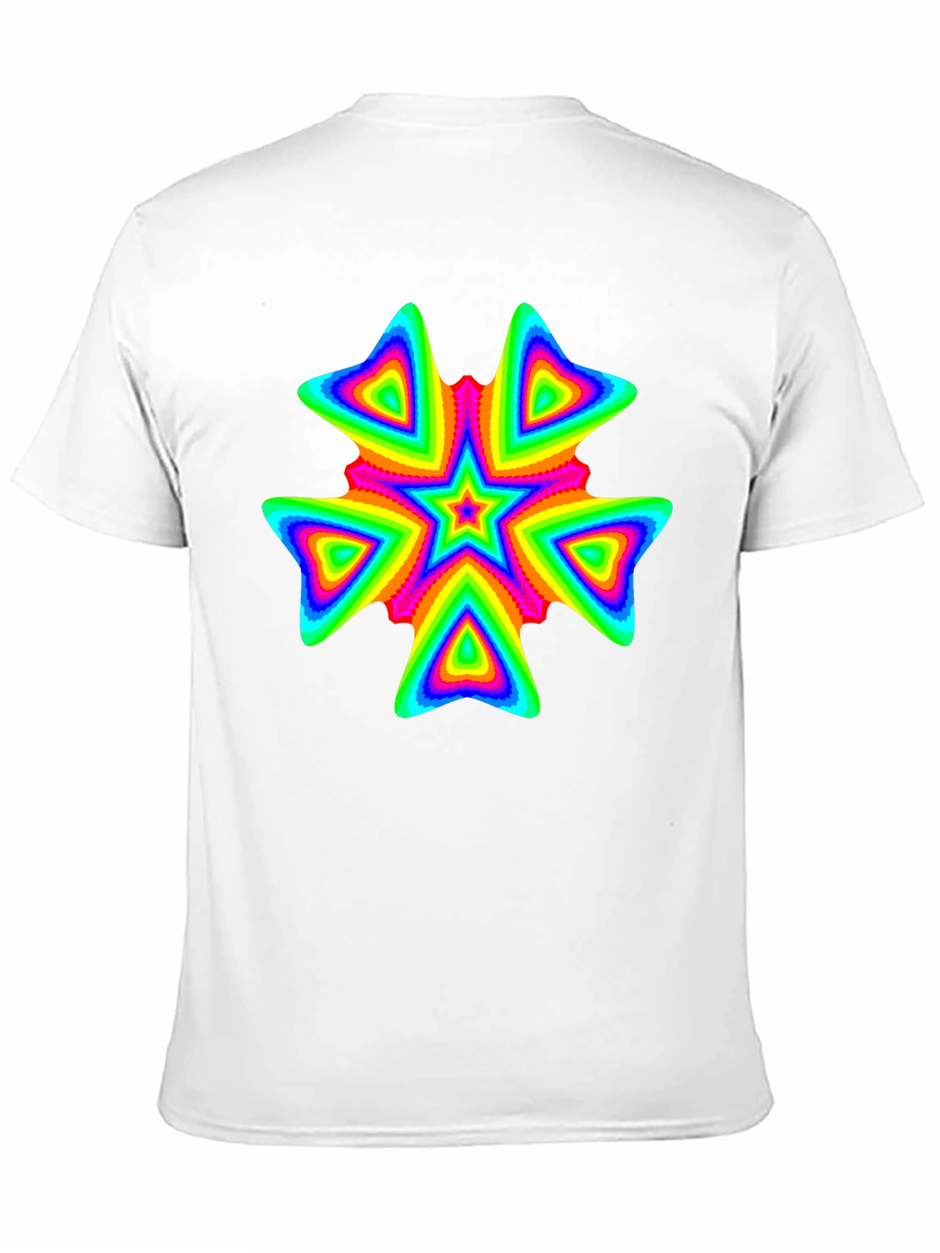 Vivid Psychedelic Starburst Graphic Black T-Shirt