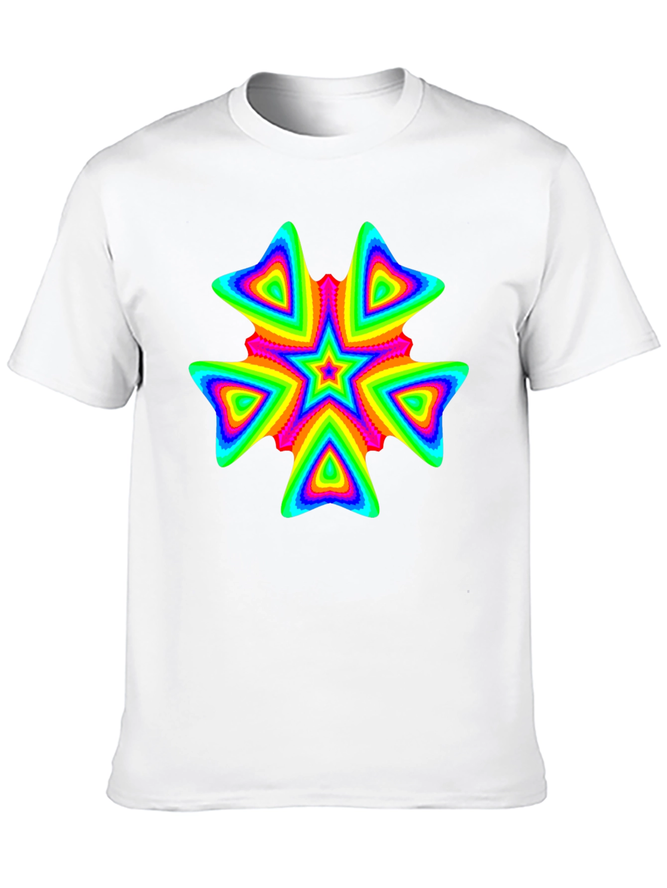 Vivid Psychedelic Starburst Graphic Black T-Shirt