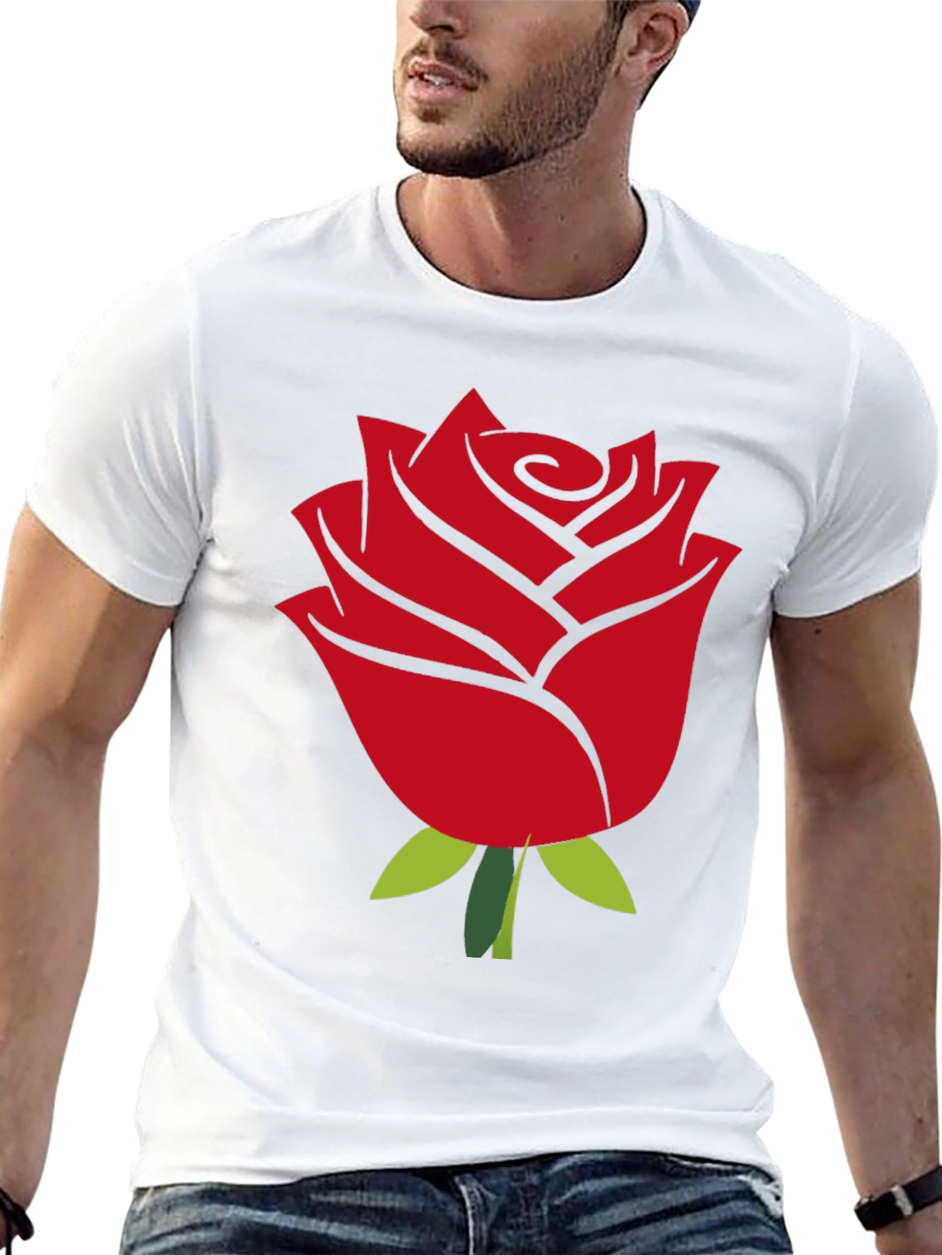 Rose Graphic T-Shirt - Bold Red Flower Print
