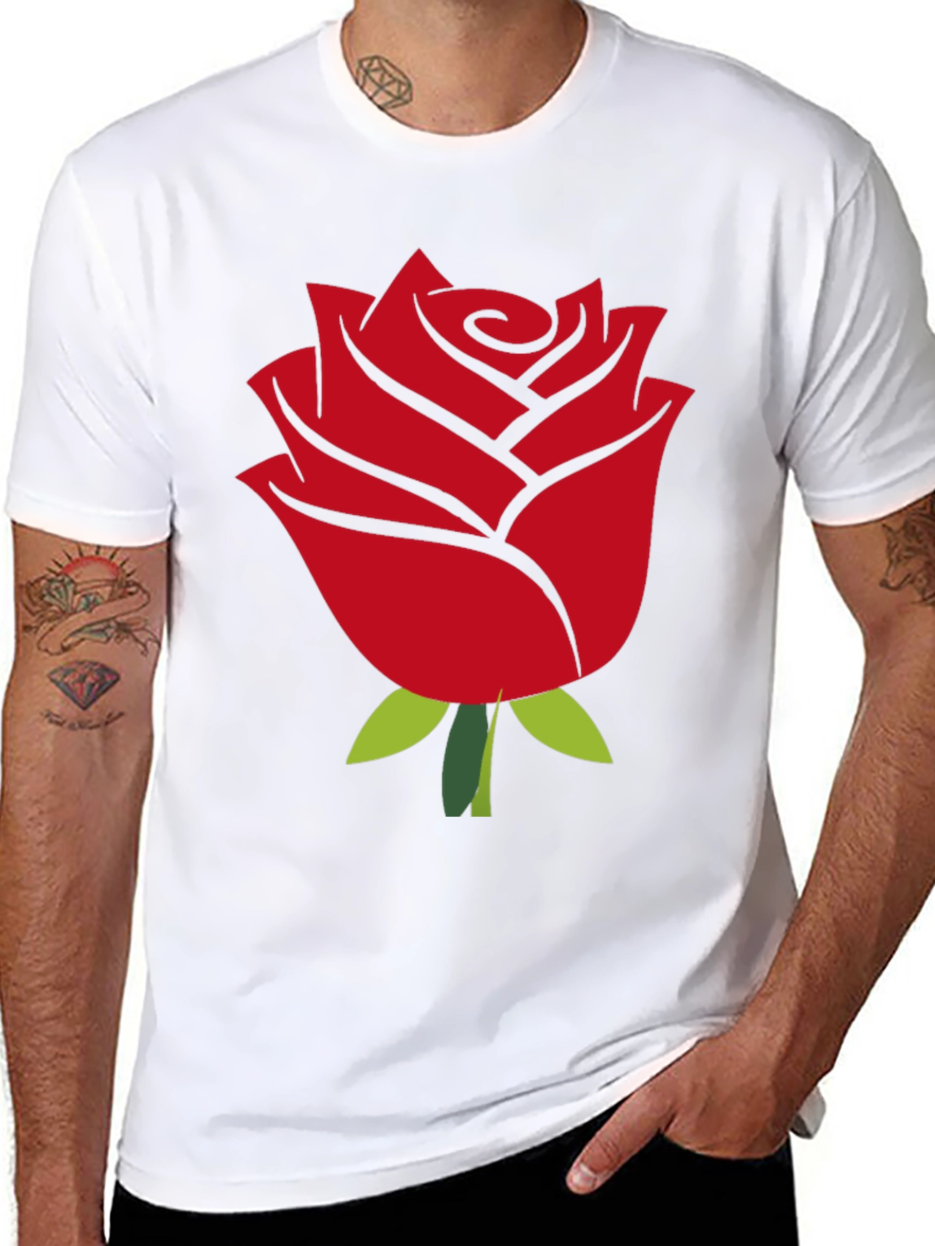Rose Graphic T-Shirt - Bold Red Flower Print