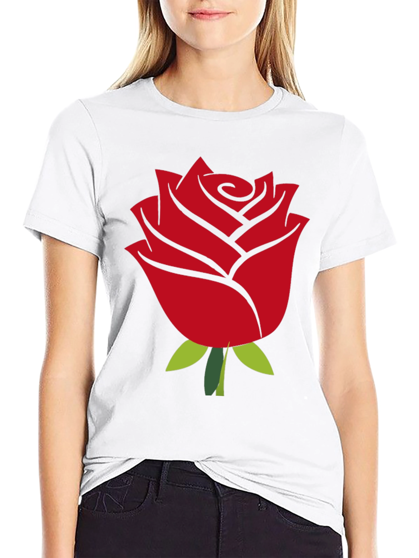 Rose Graphic T-Shirt - Bold Red Flower Print
