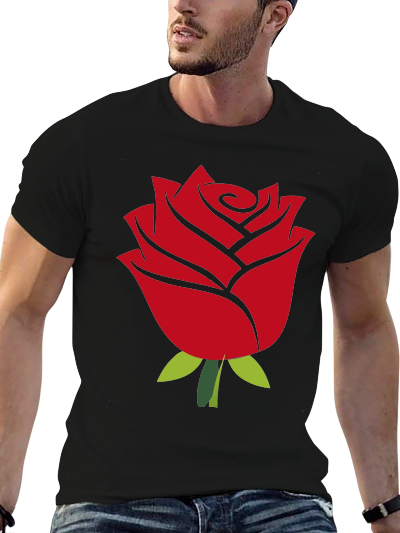 Rose Graphic T-Shirt - Bold Red Flower Print