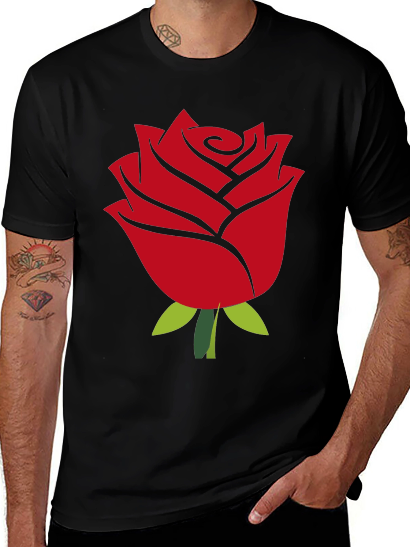 Rose Graphic T-Shirt - Bold Red Flower Print
