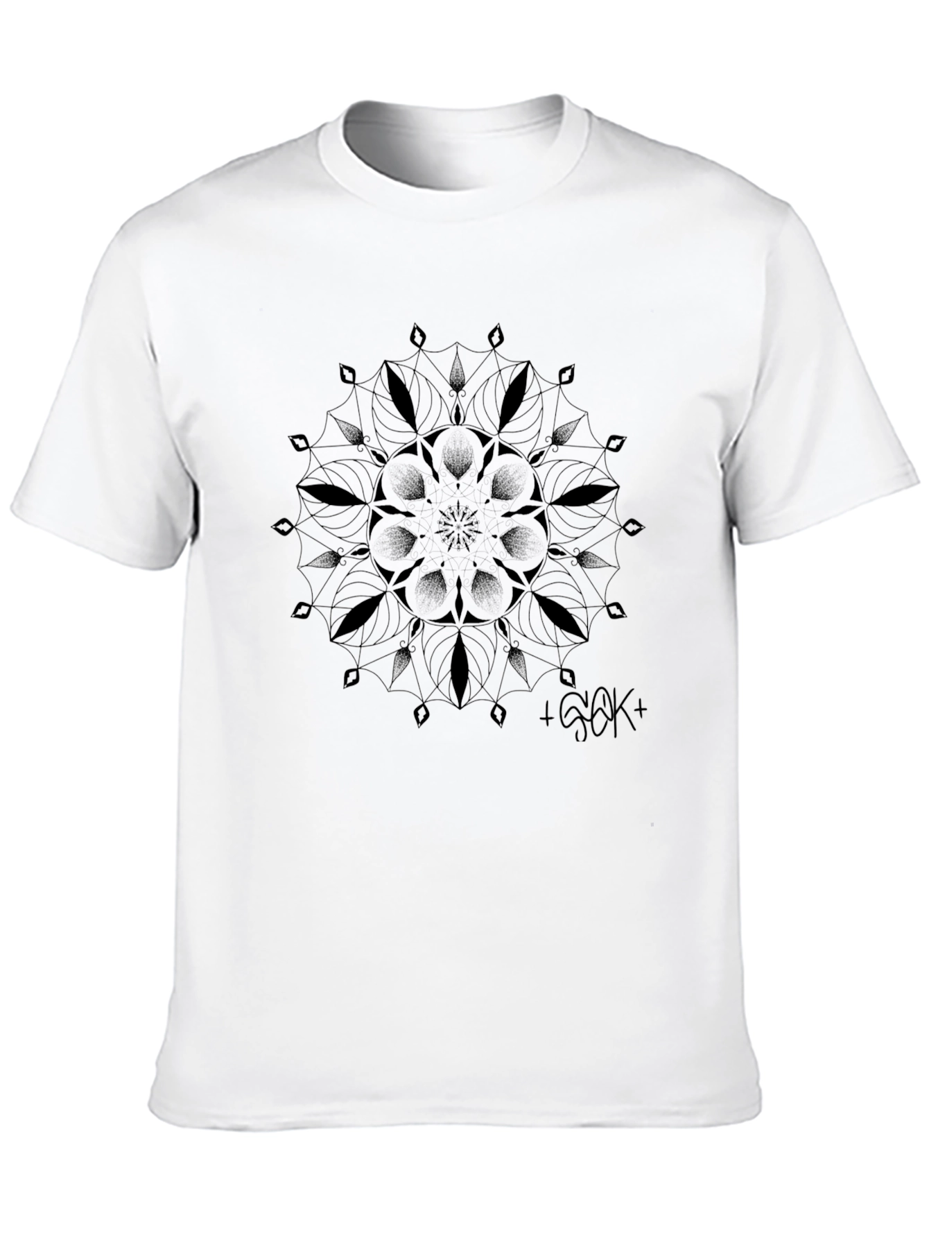 Geometric Mandala Graphic Black T-Shirt