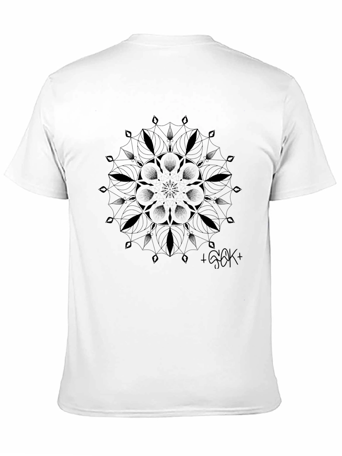 Geometric Mandala Graphic Black T-Shirt