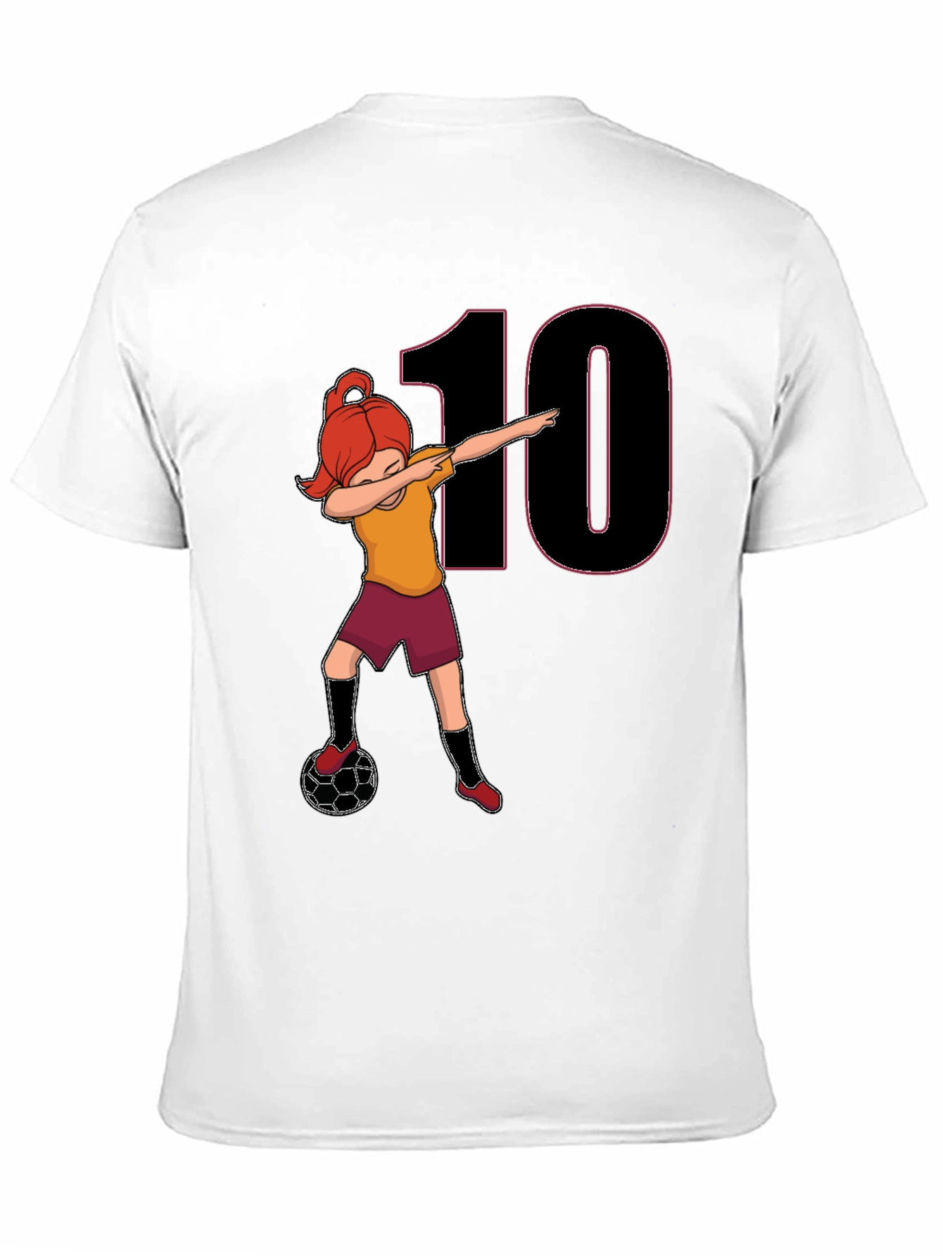 Girl Soccer Dabbing T-Shirt - Number 10