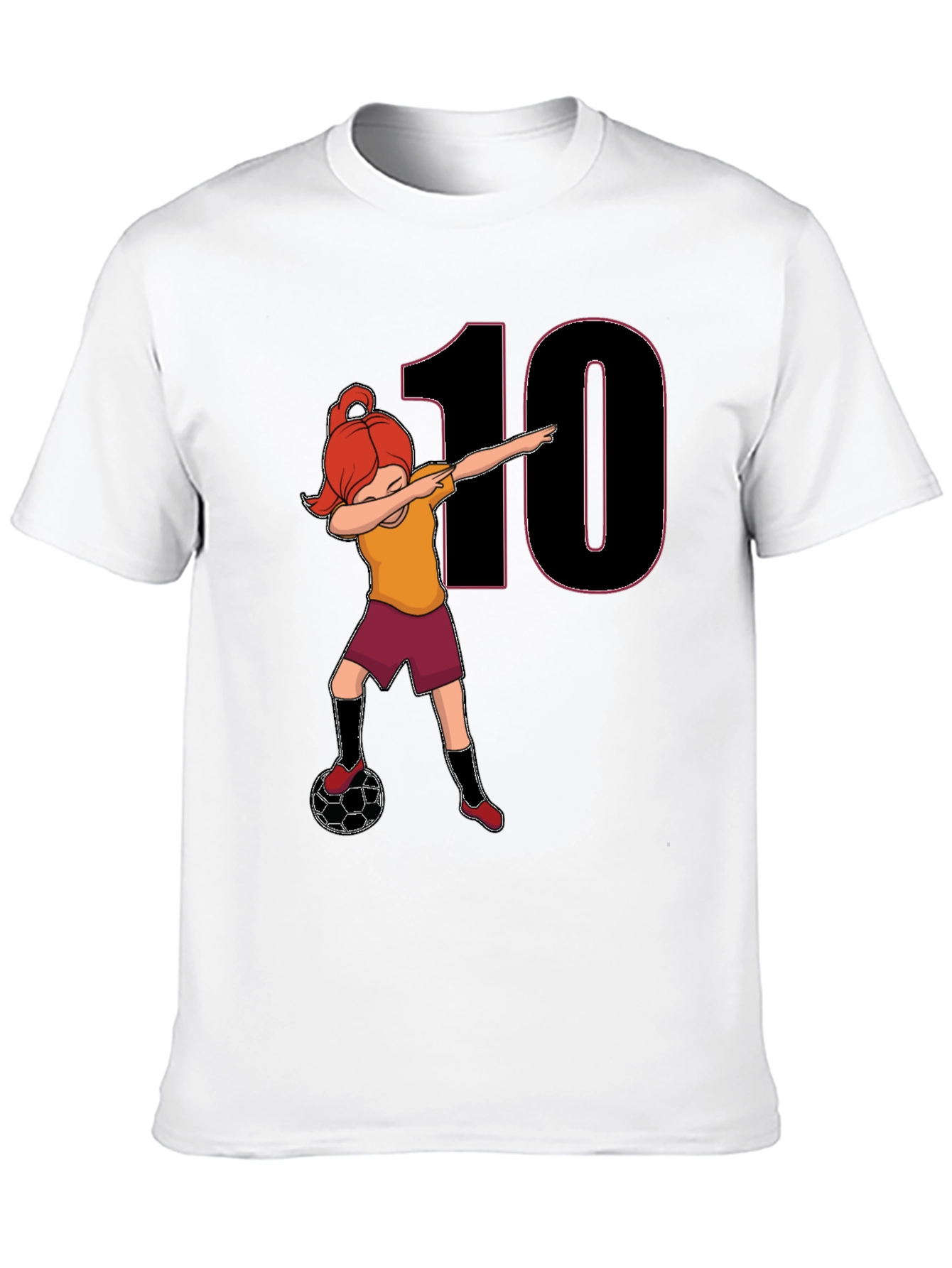 Girl Soccer Dabbing T-Shirt - Number 10