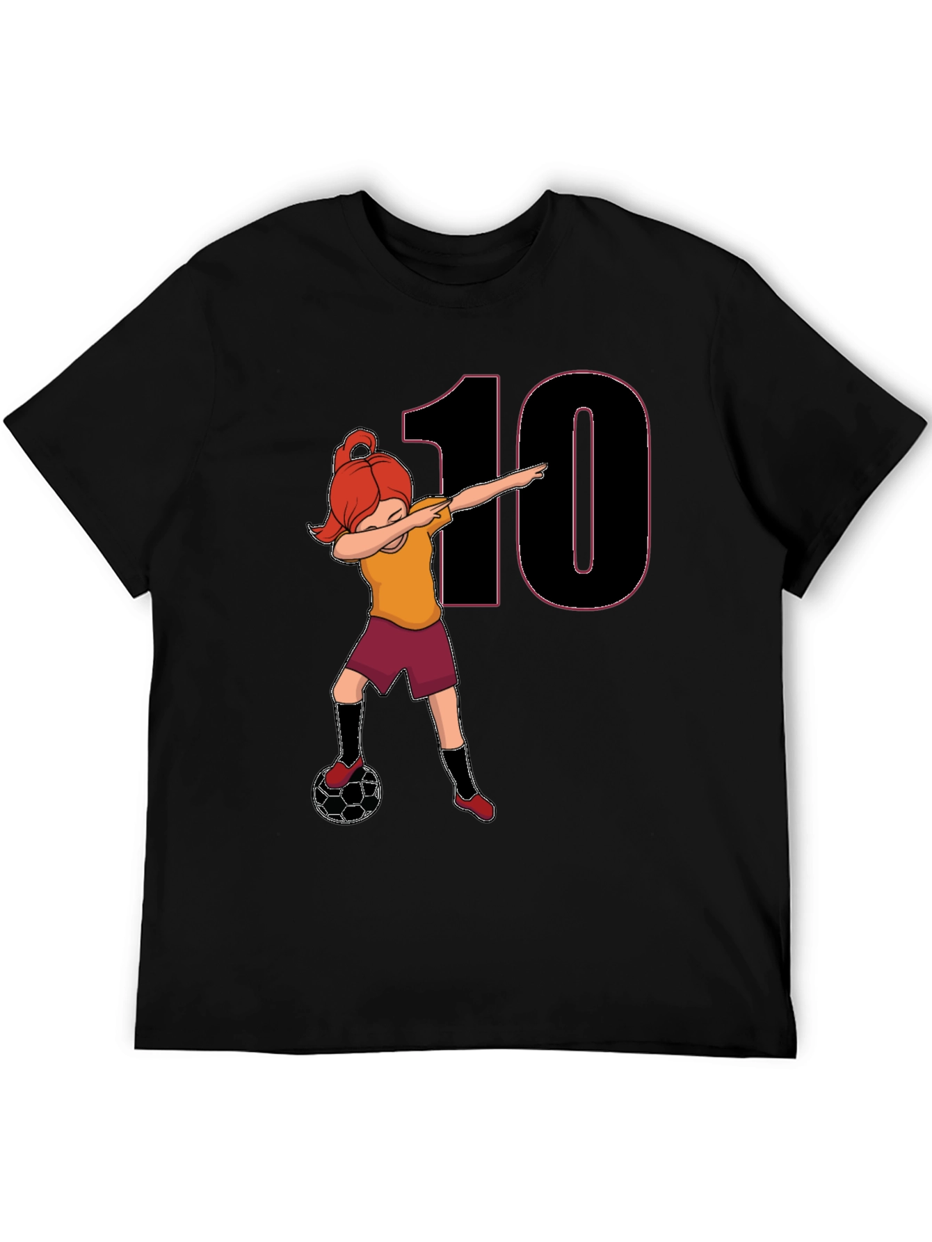 Girl Soccer Dabbing T-Shirt - Number 10